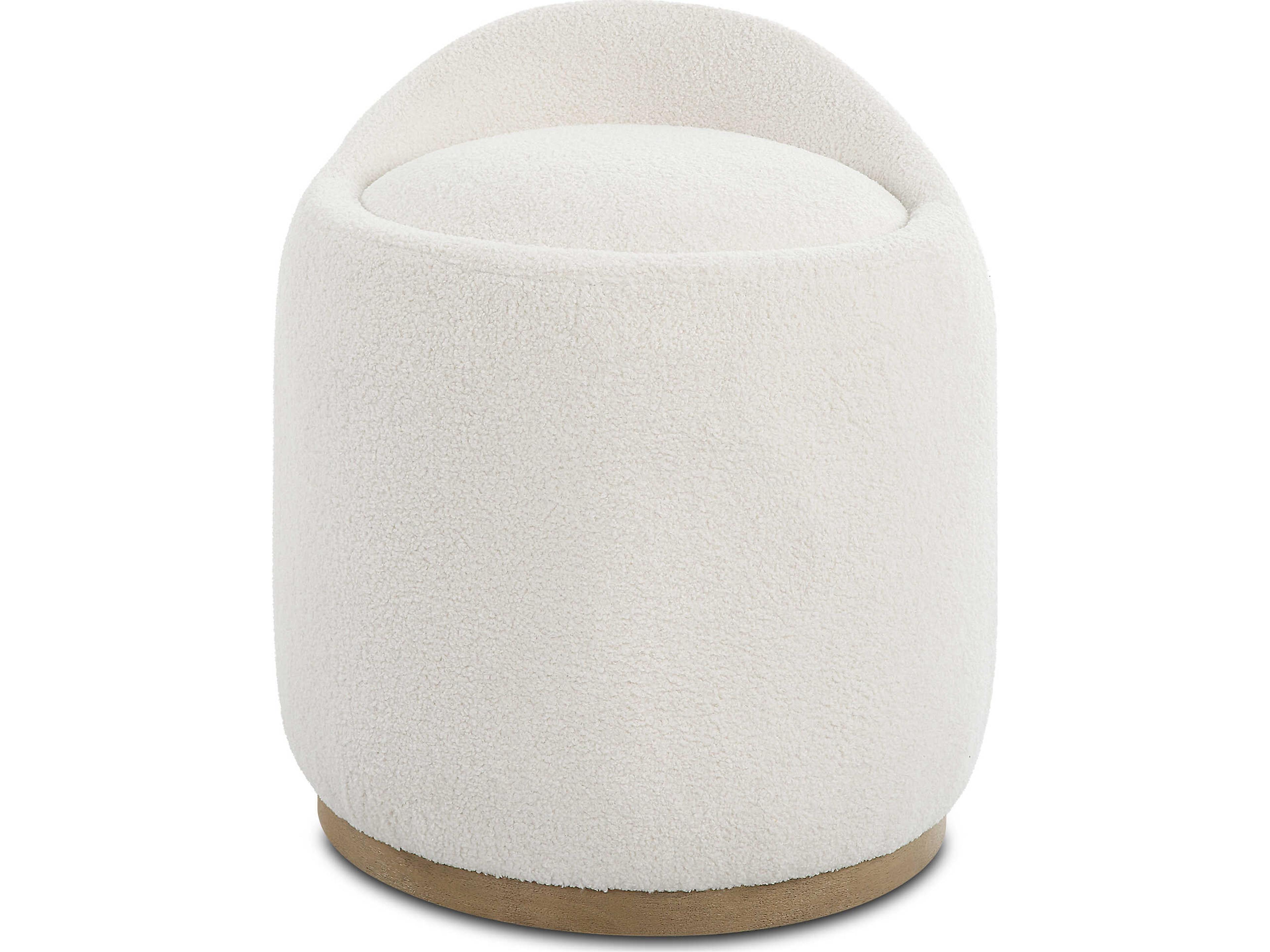 Swirl Natural White Upholstered Ottoman