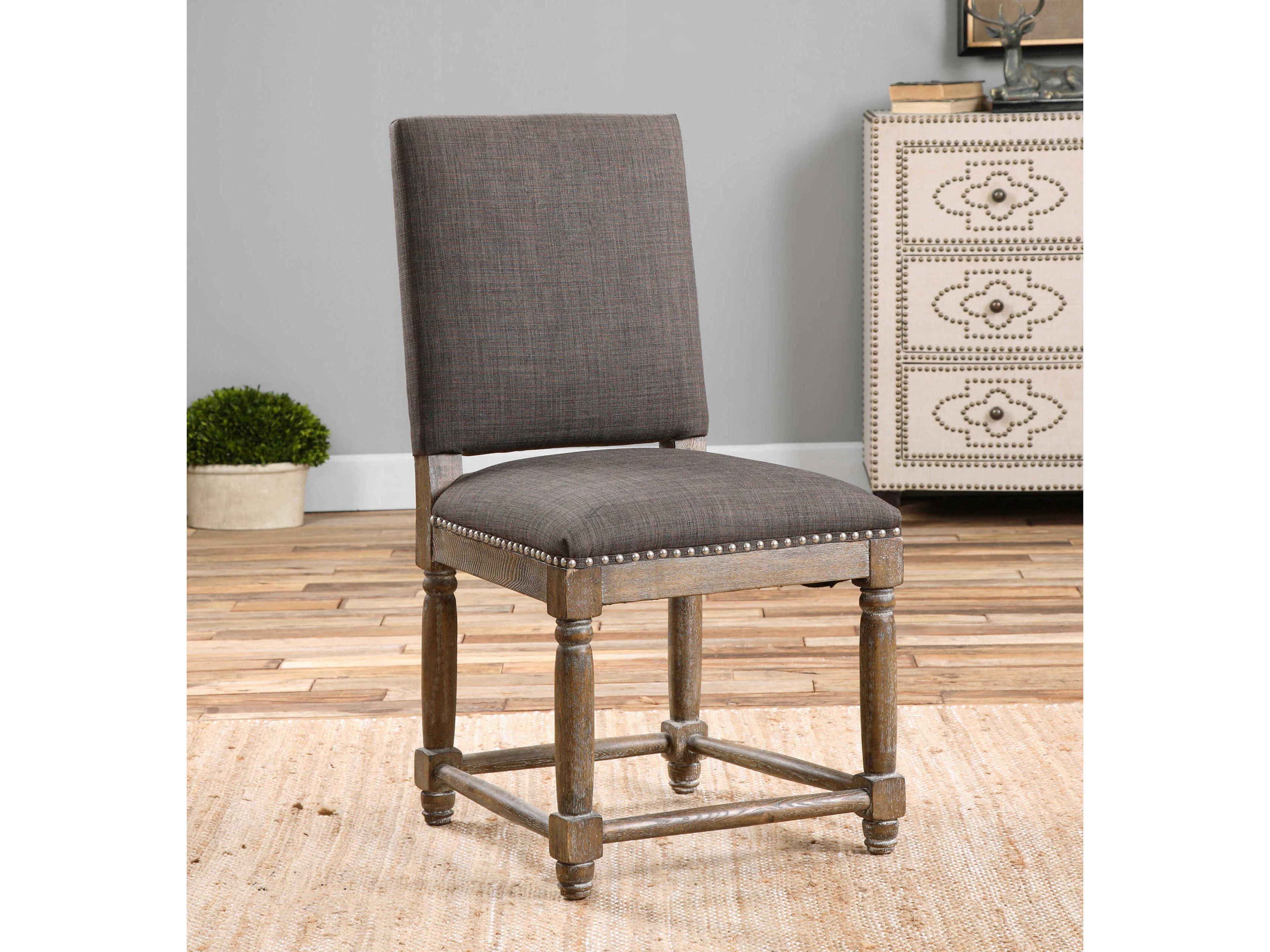 Uttermost Laurens Gray Fabric Accent Chair