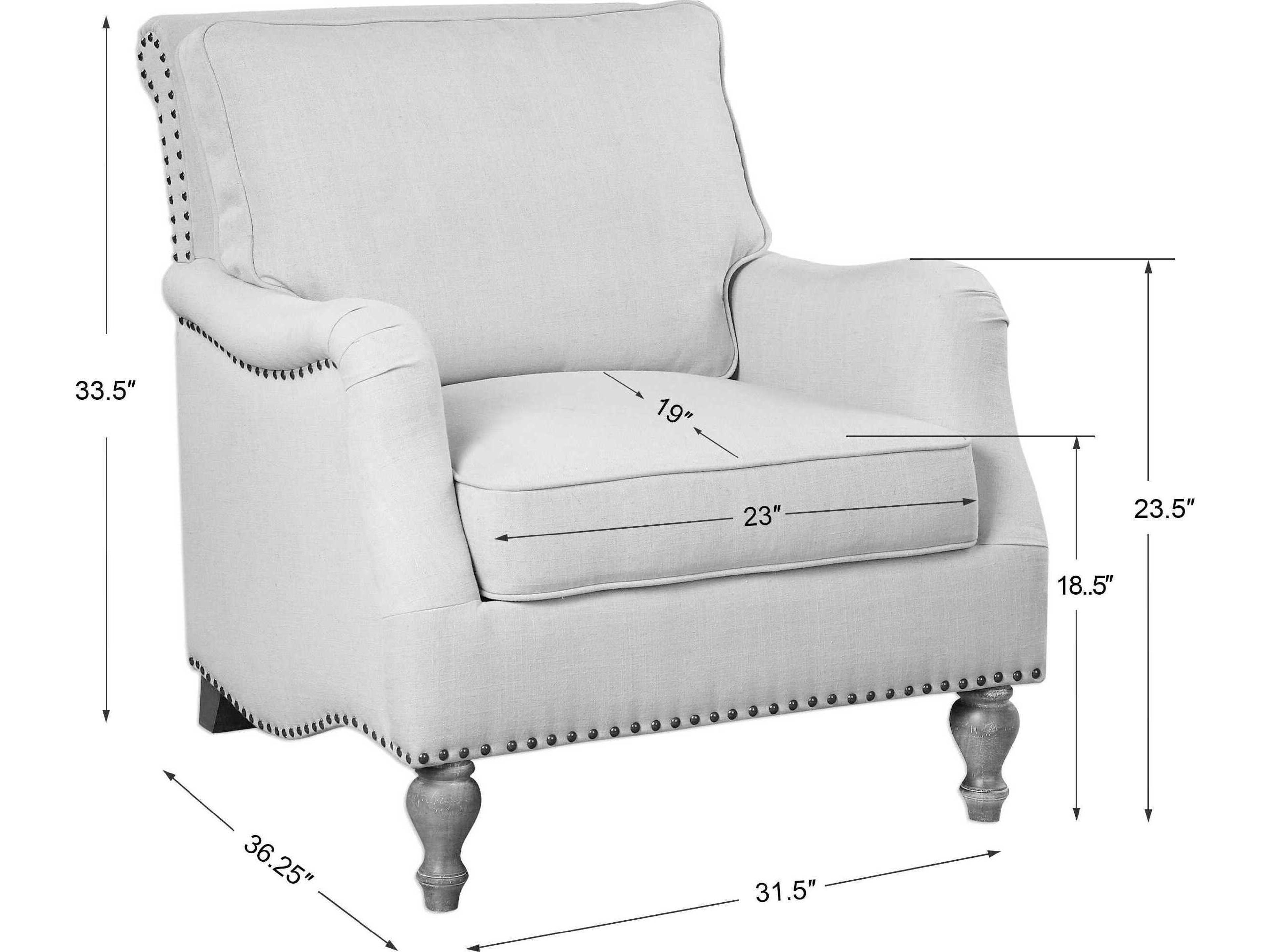 Uttermost Armstead White Fabric Accent Chair
