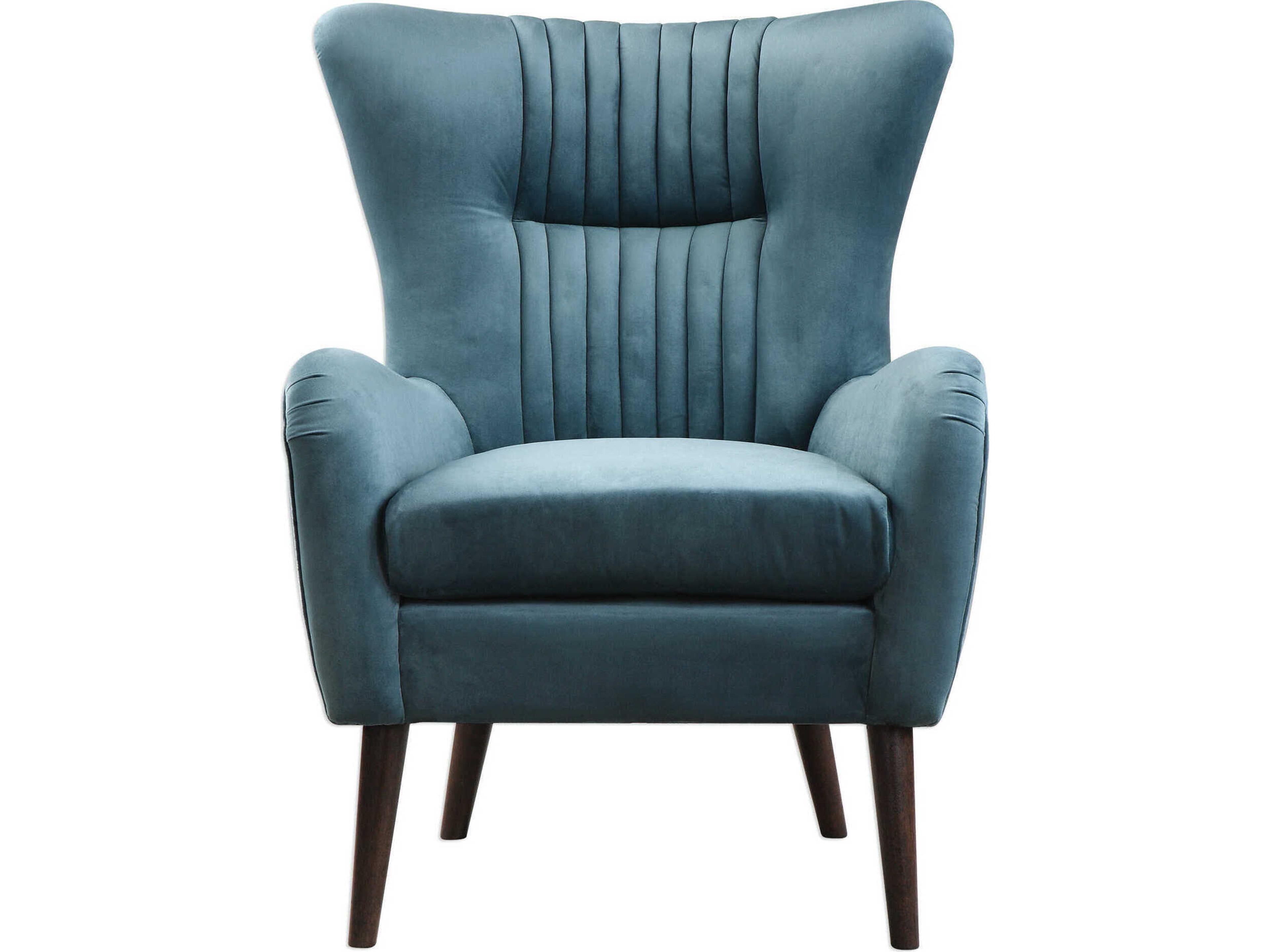 Uttermost Dax Blue Fabric Tufted Accent Chair