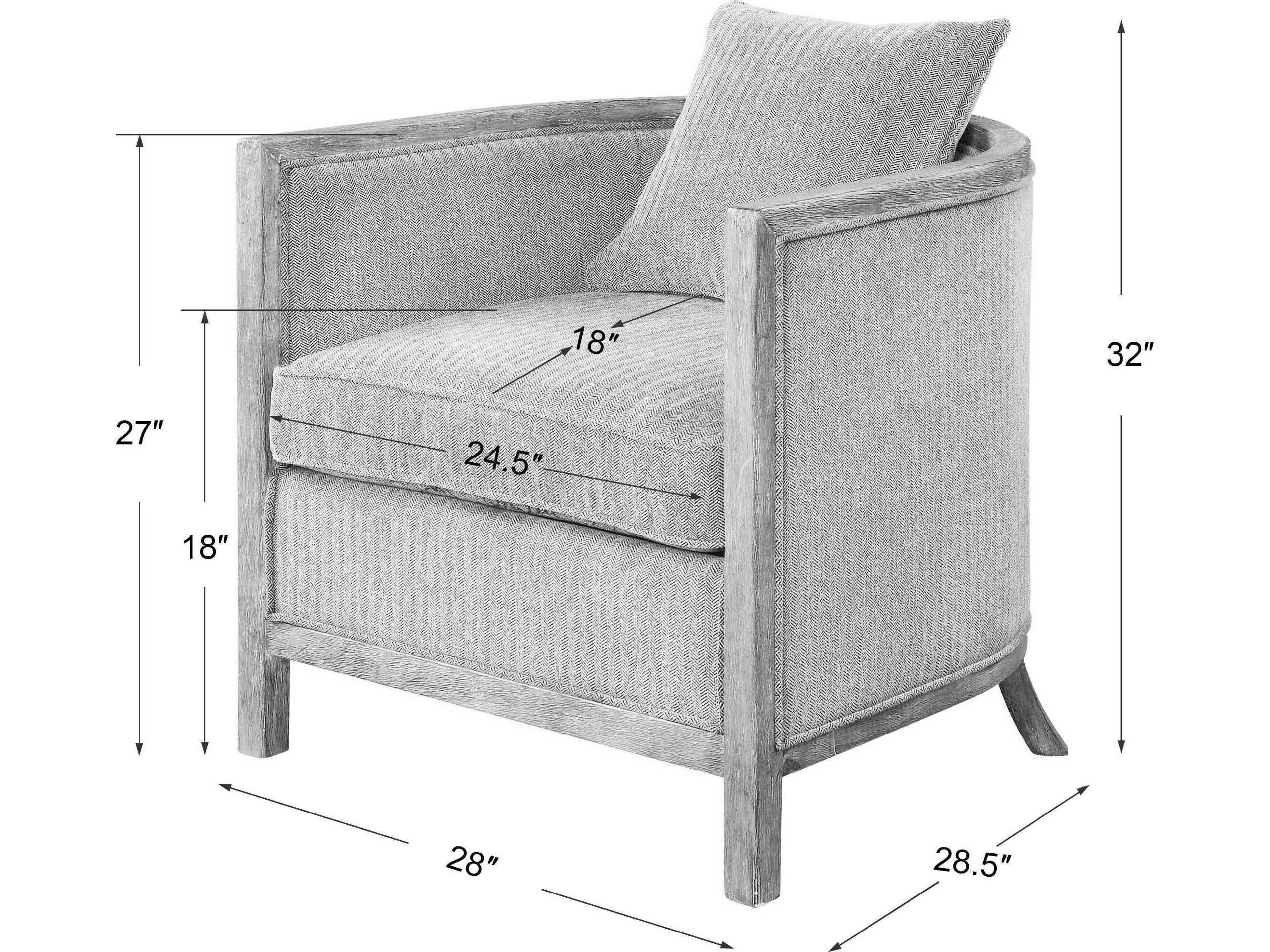 Uttermost Viaggio Gray Fabric Accent Chair