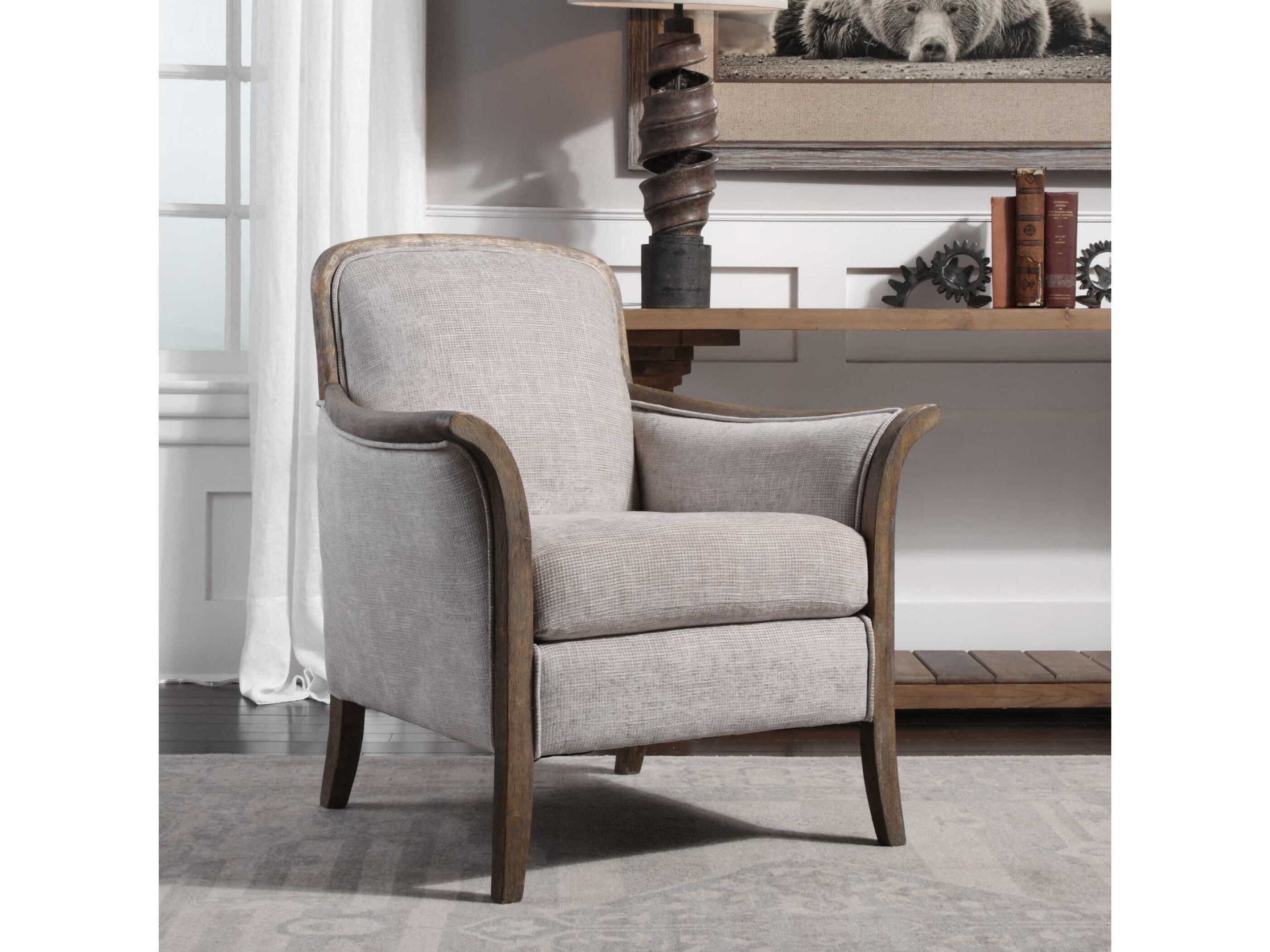Uttermost Brittoney Gray Fabric Accent Chair