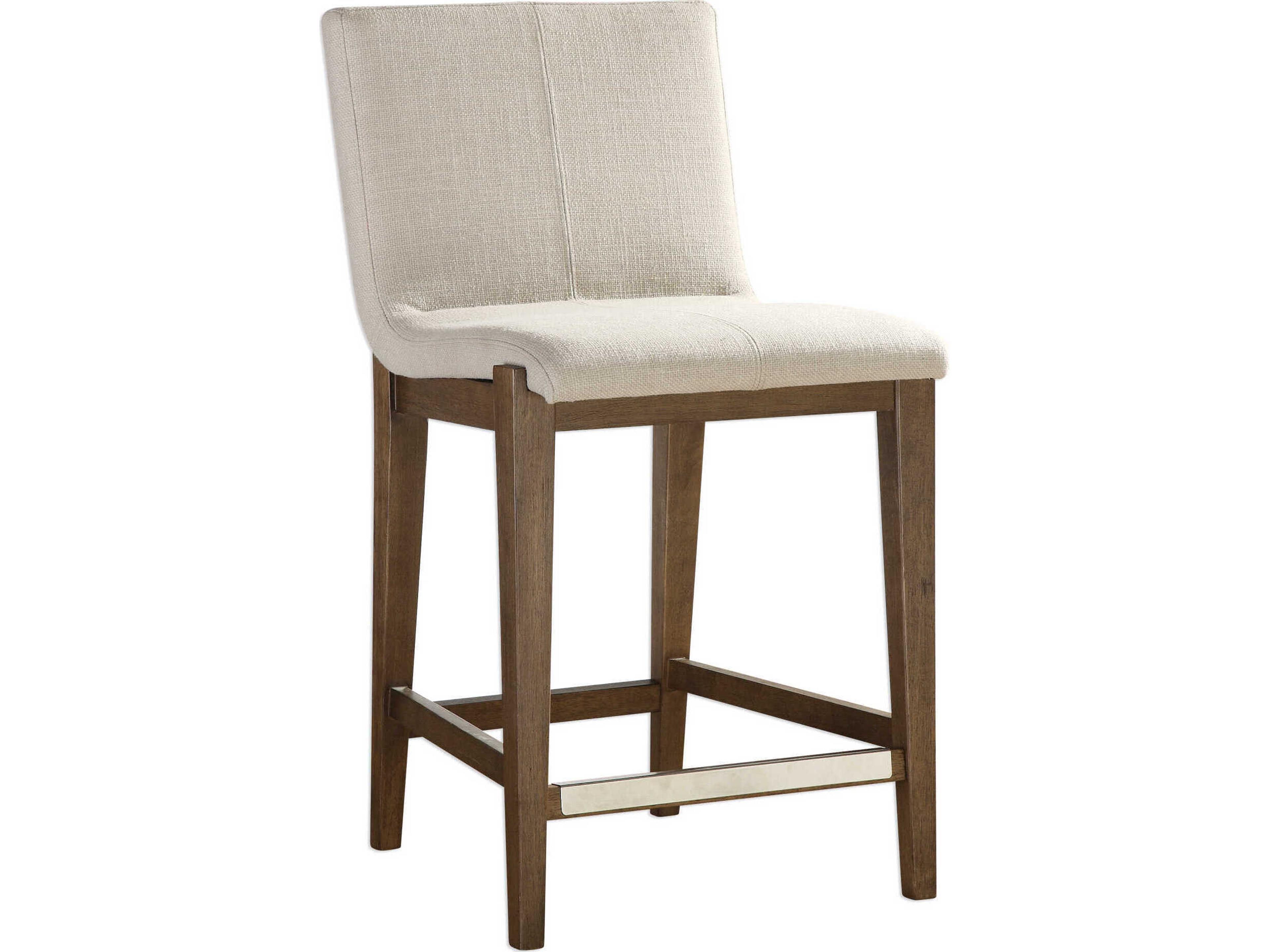 Klemens Upholstered Birch Wood Neutral Counter Stool