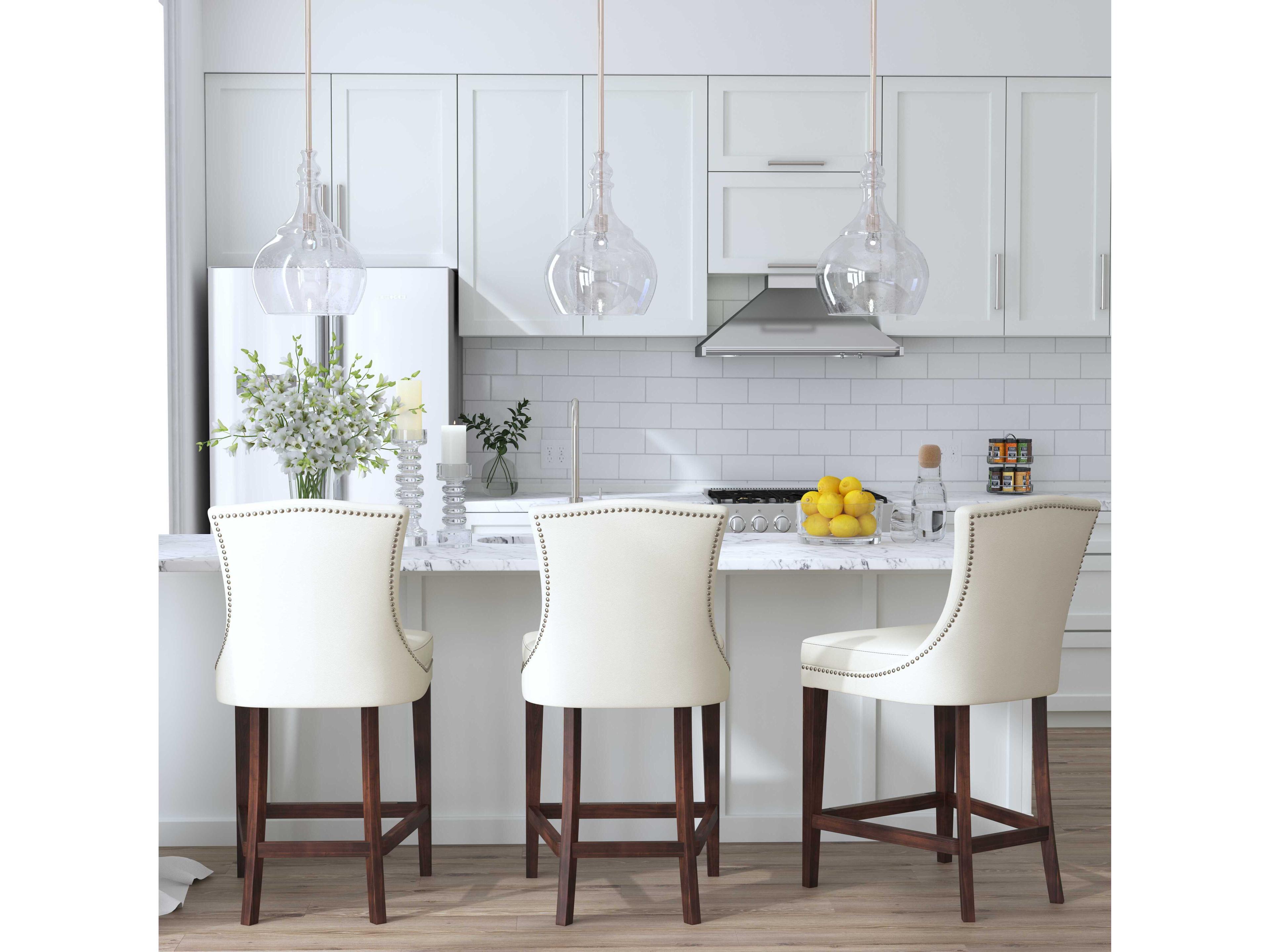 Uttermost Dariela Birch Wood Cream White Counter Stool