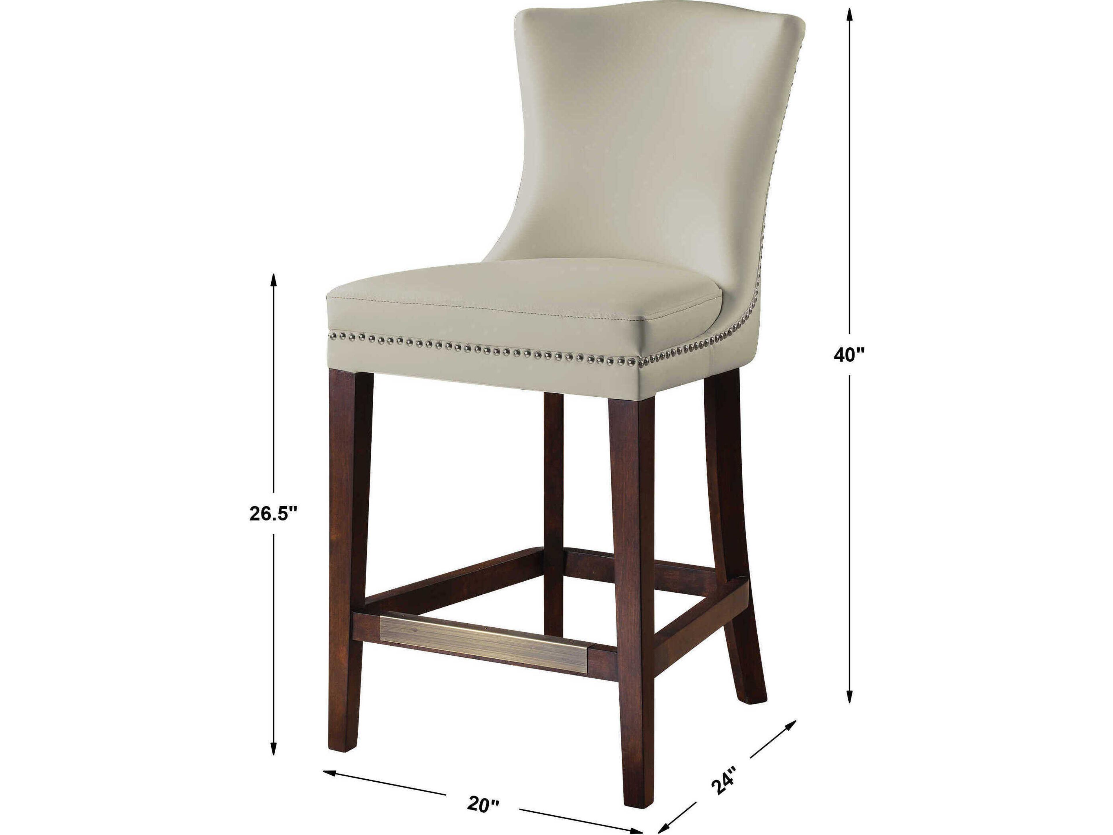 Uttermost Dariela Birch Wood Cream White Counter Stool