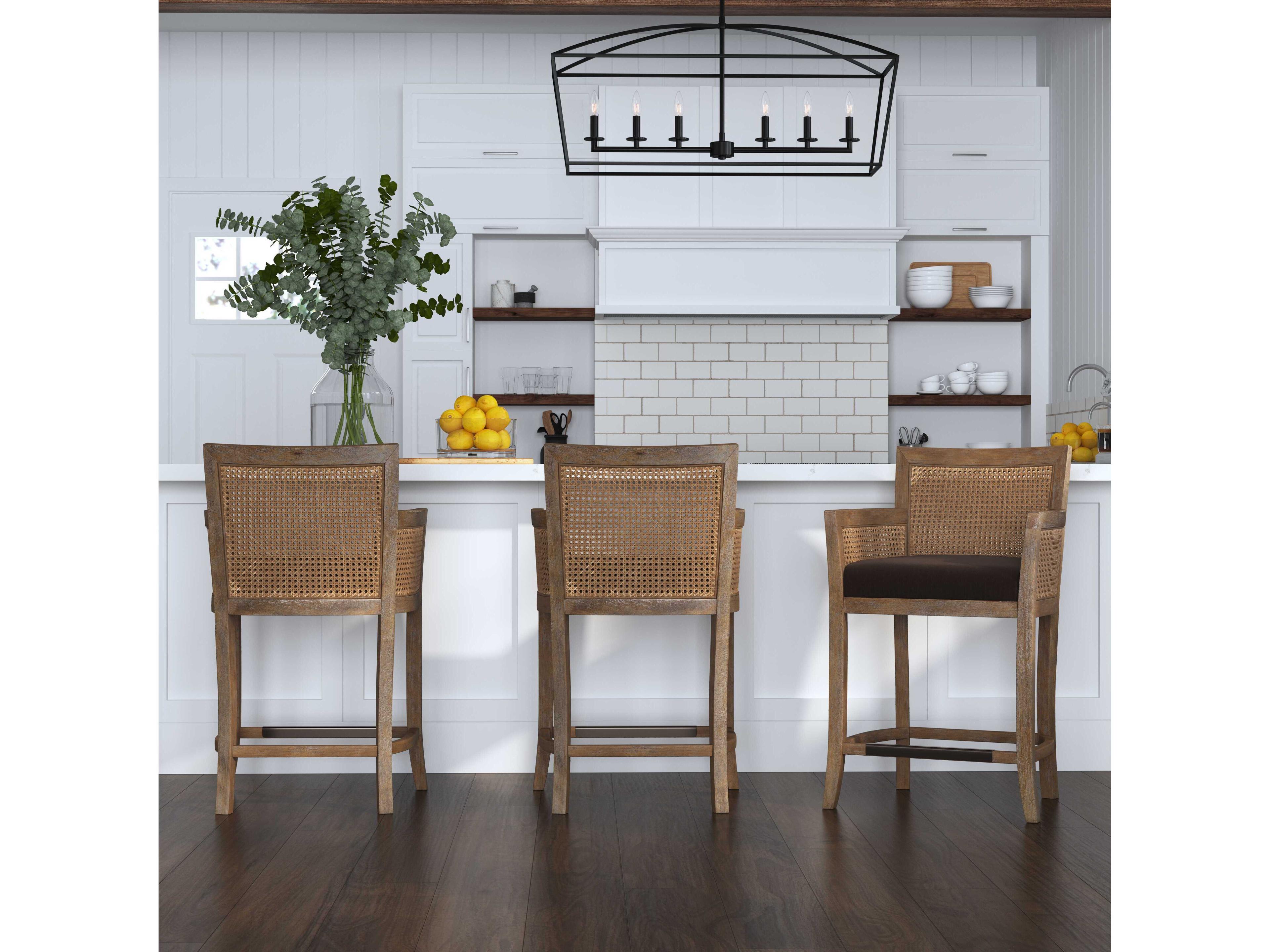 Uttermost Encore Upholstered Birch Wood Dark Gray Counter Stool