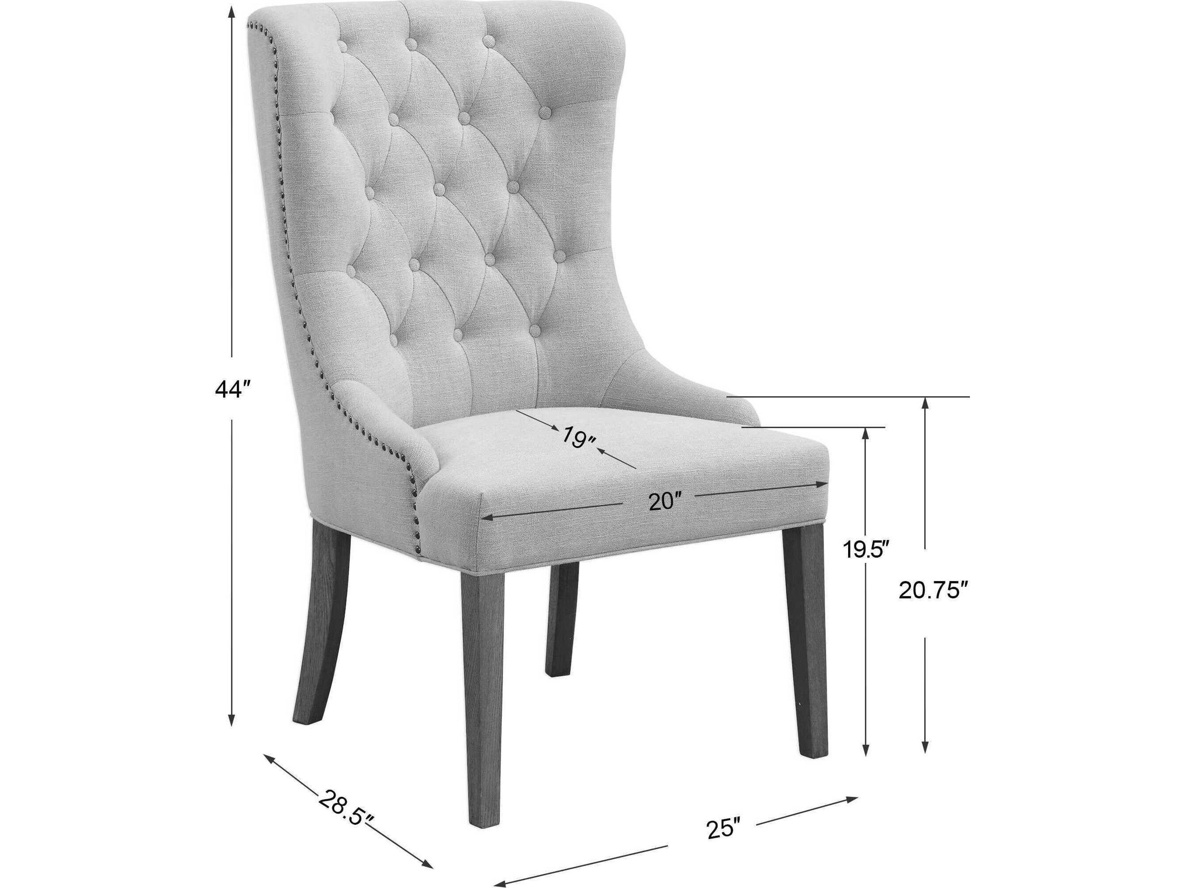 Uttermost Rioni Tufted Oak Wood Blue Upholstered Side Dining Chair