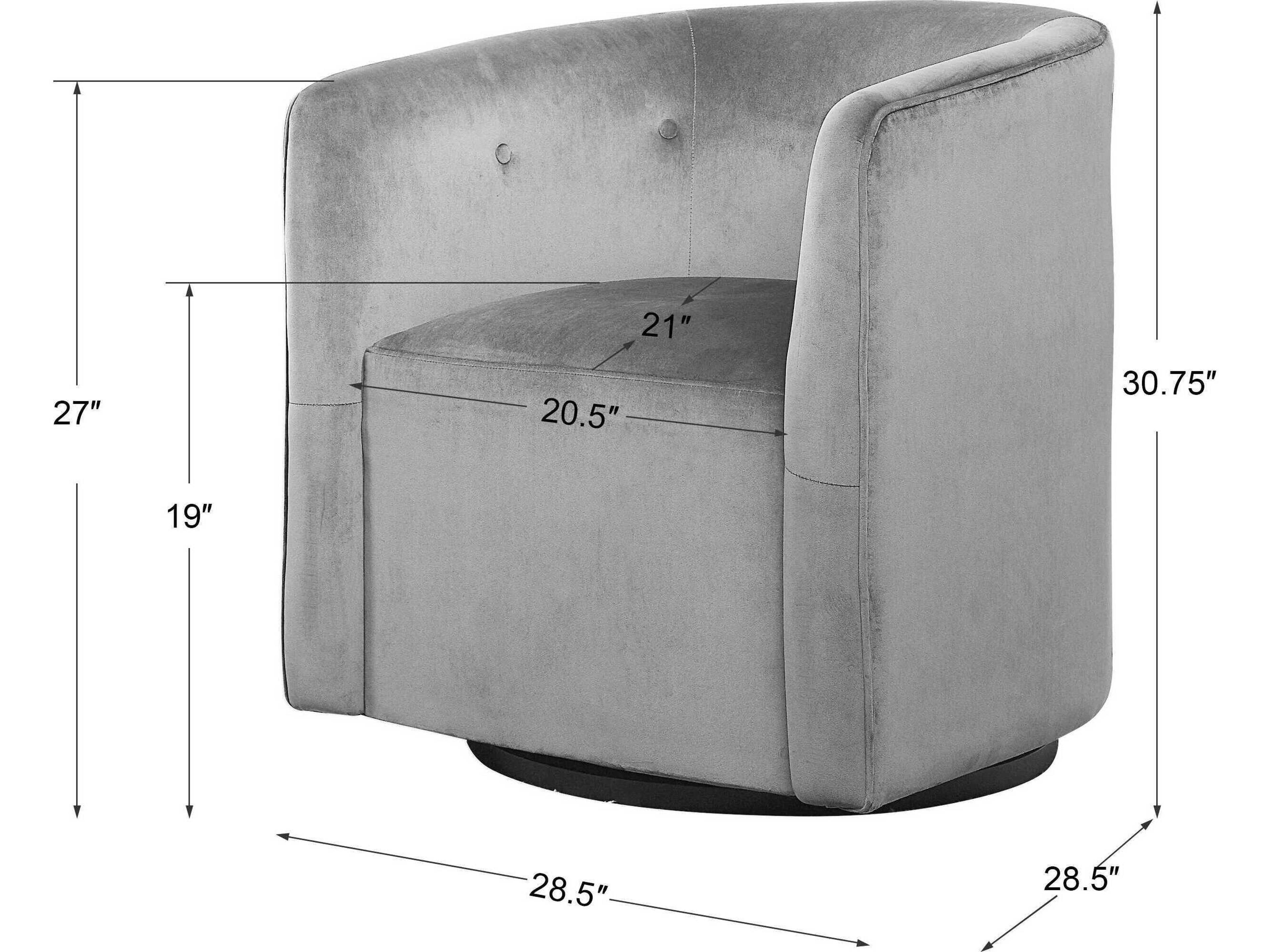 Uttermost Mallorie Swivel Blue Fabric Tufted Accent Chair