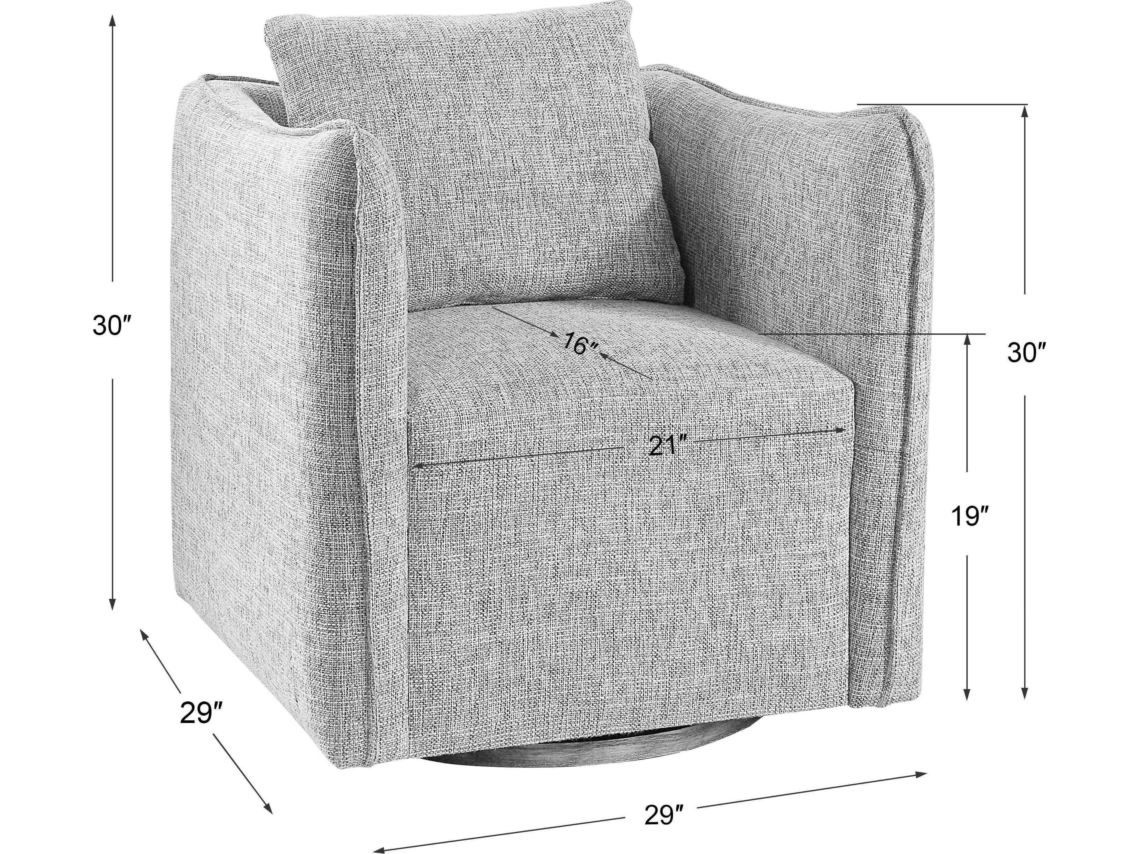 Uttermost Corben Swivel Gray Fabric Accent Chair