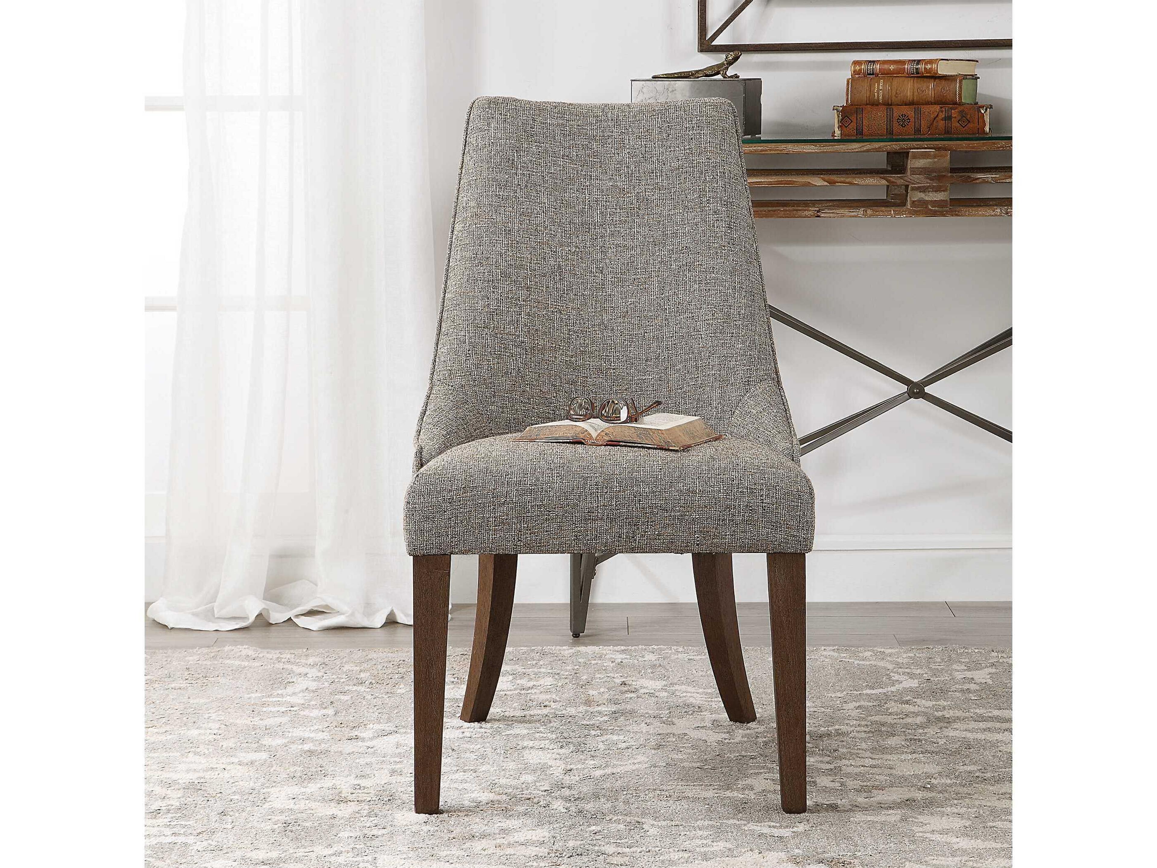 Daxton Birch Wood Brown Upholstered Side Dining Chair