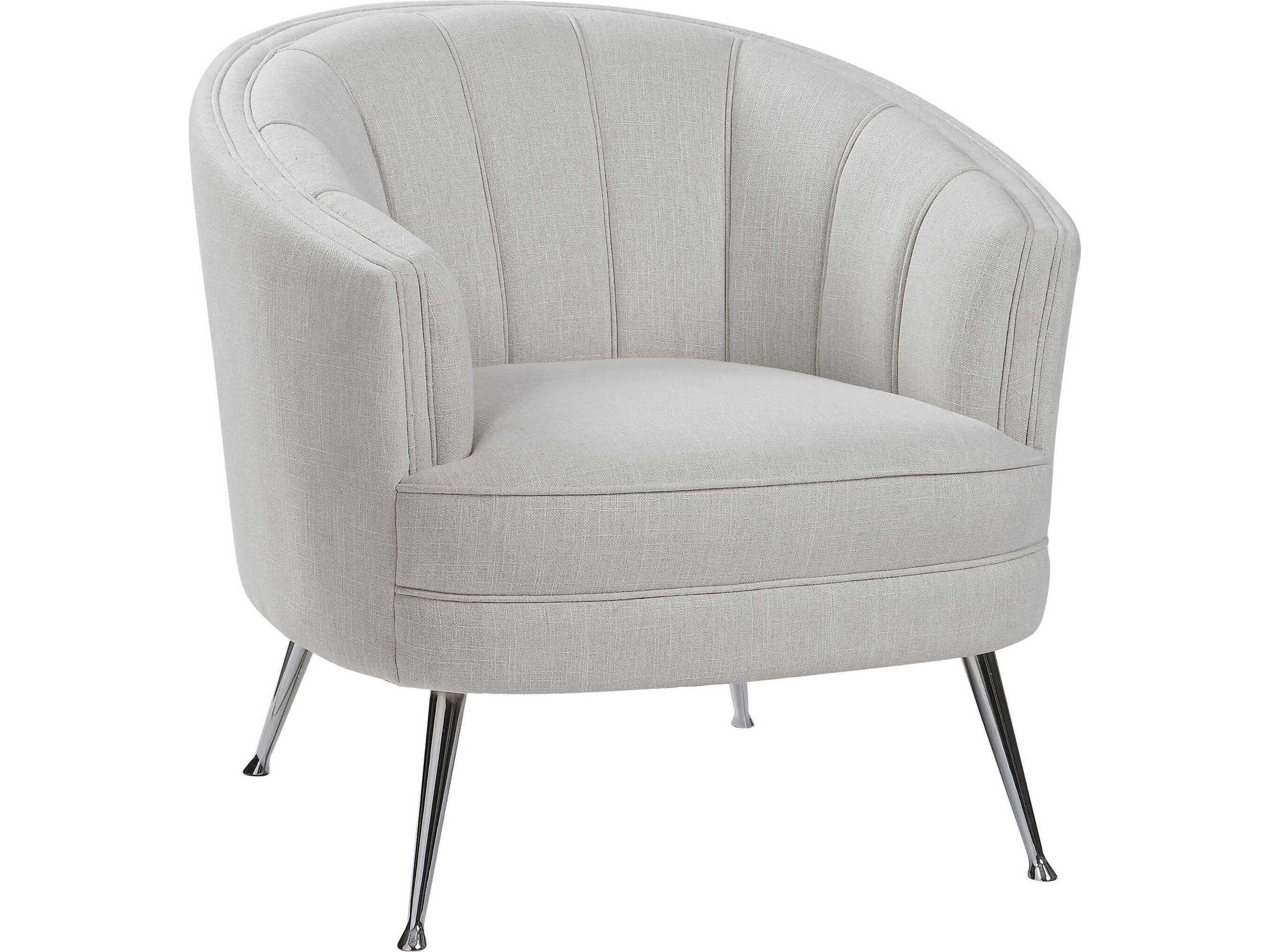 Uttermost Janie Cream Fabric Tufted Accent Chair