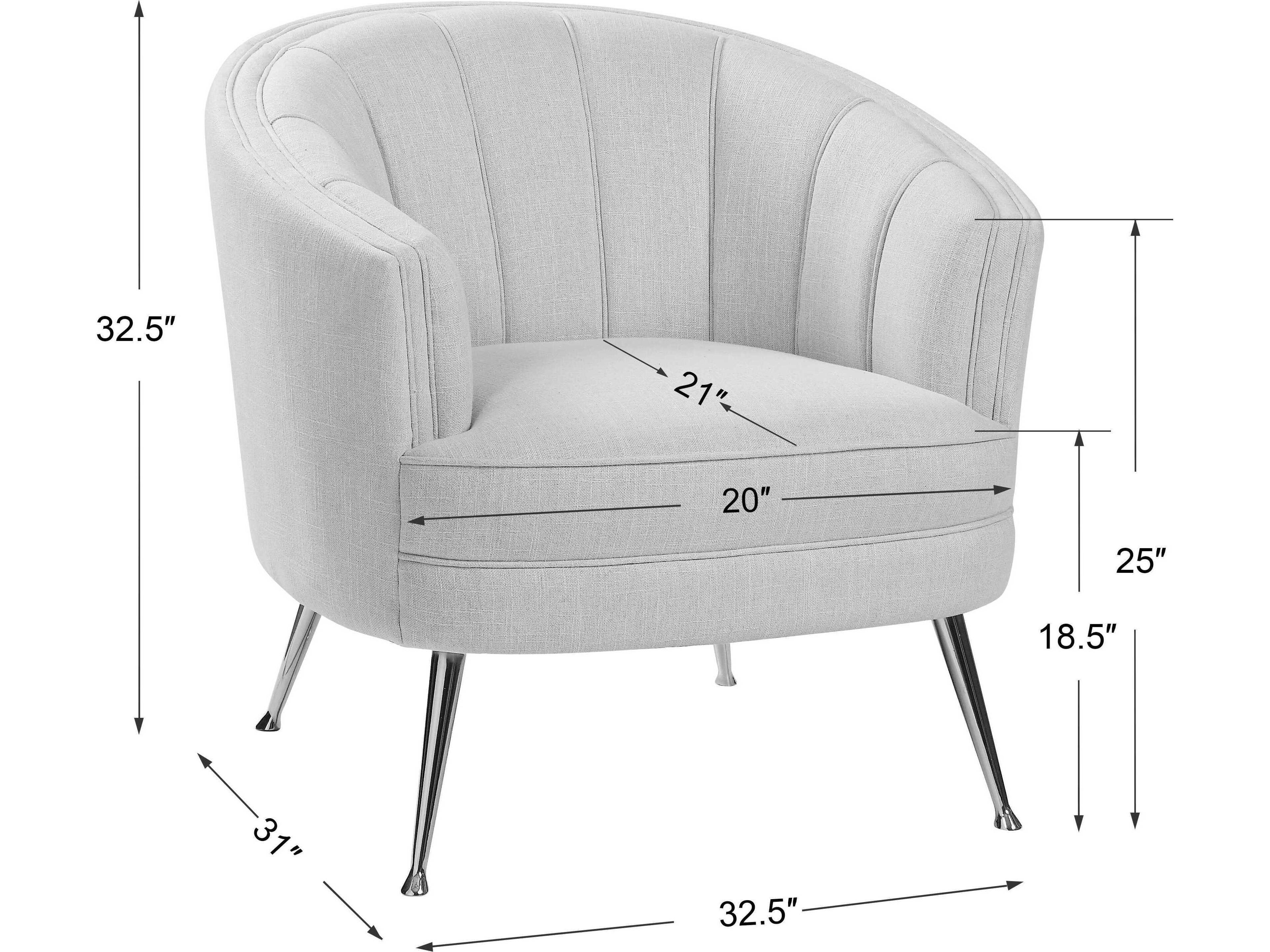 Uttermost Janie Cream Fabric Tufted Accent Chair