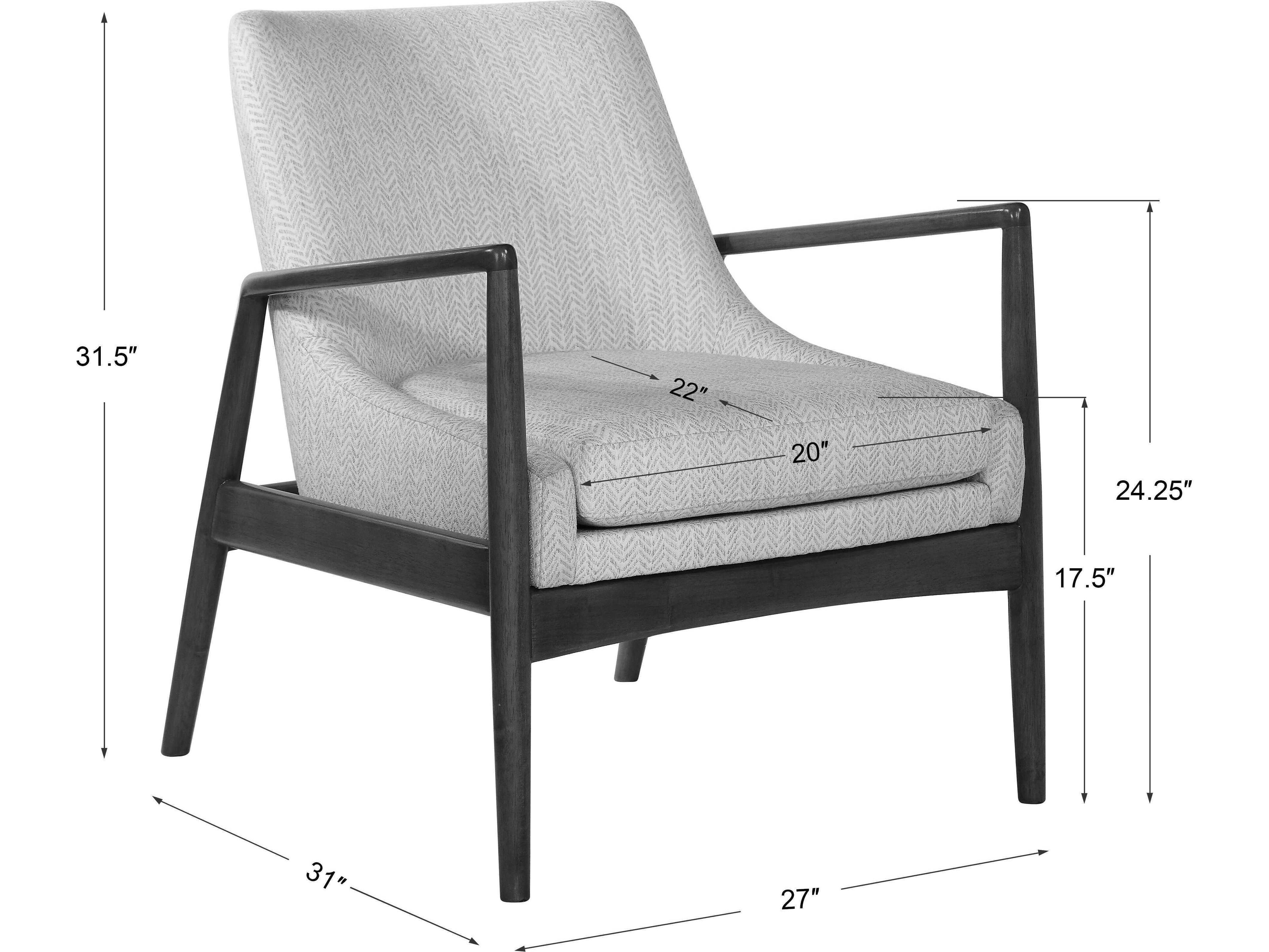 Uttermost Bev White Fabric Accent Chair