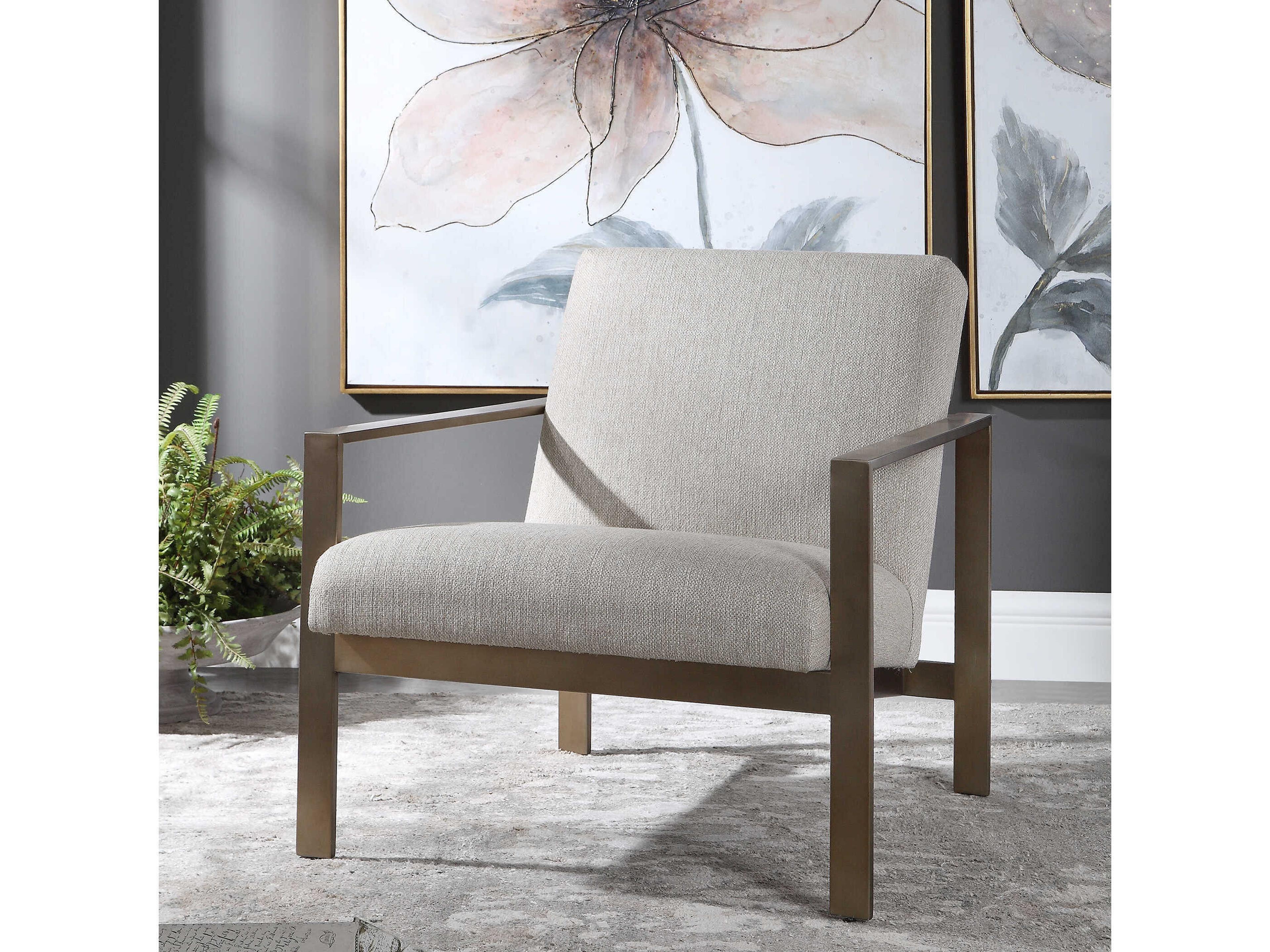 Uttermost Wills Beige Fabric Accent Chair