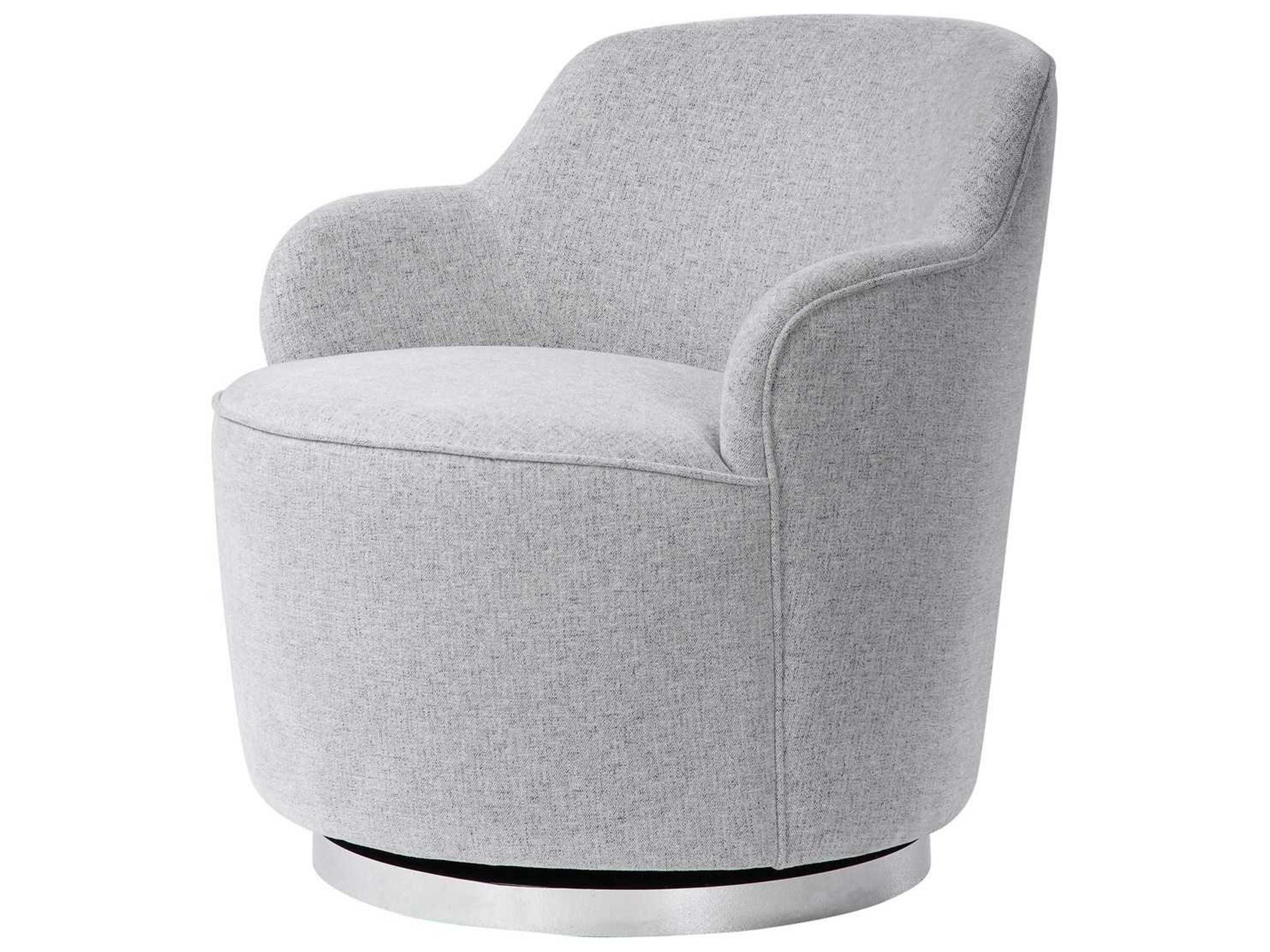 Uttermost Hobart Swivel Gray Fabric Accent Chair