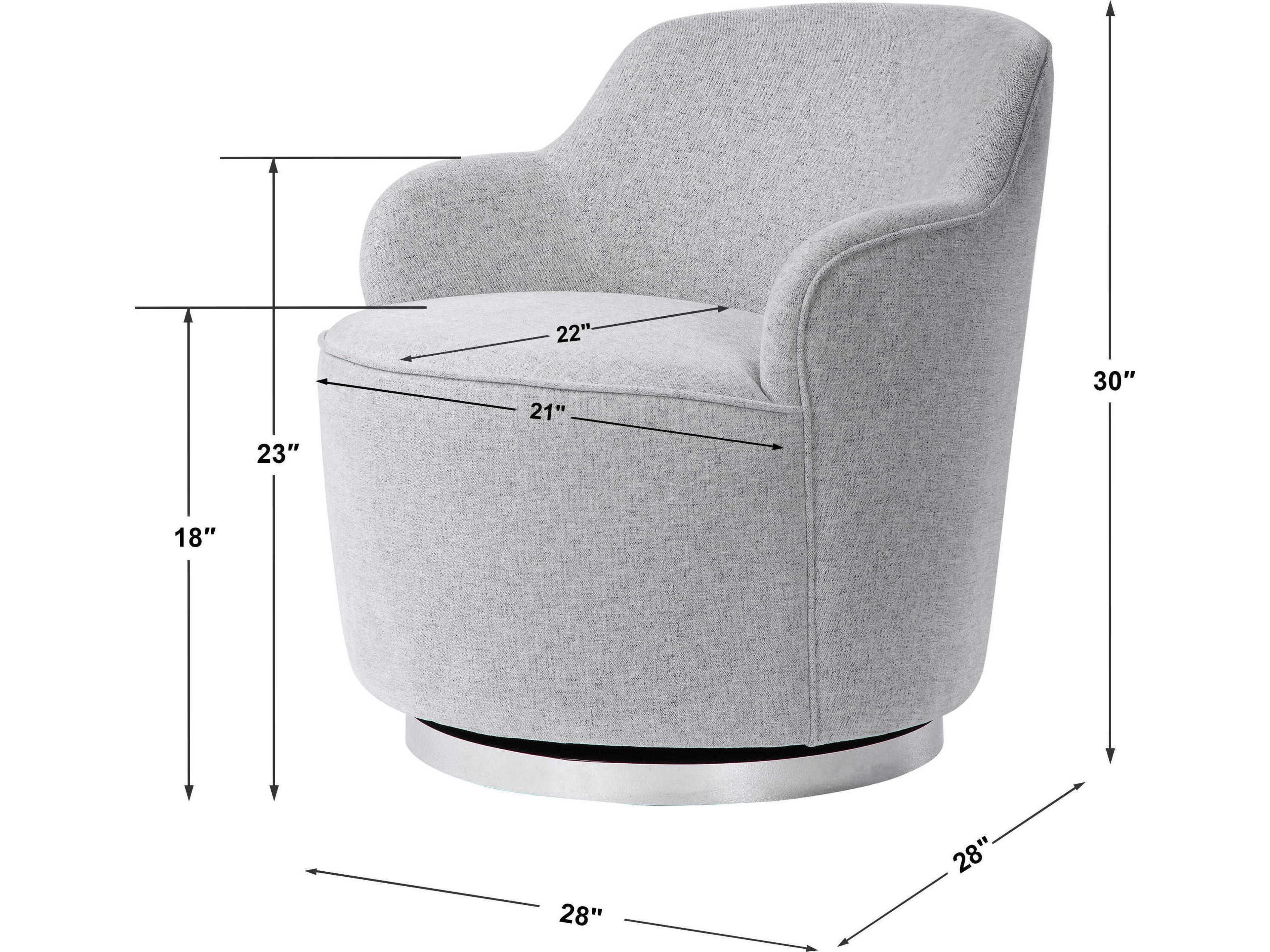 Uttermost Hobart Swivel Gray Fabric Accent Chair