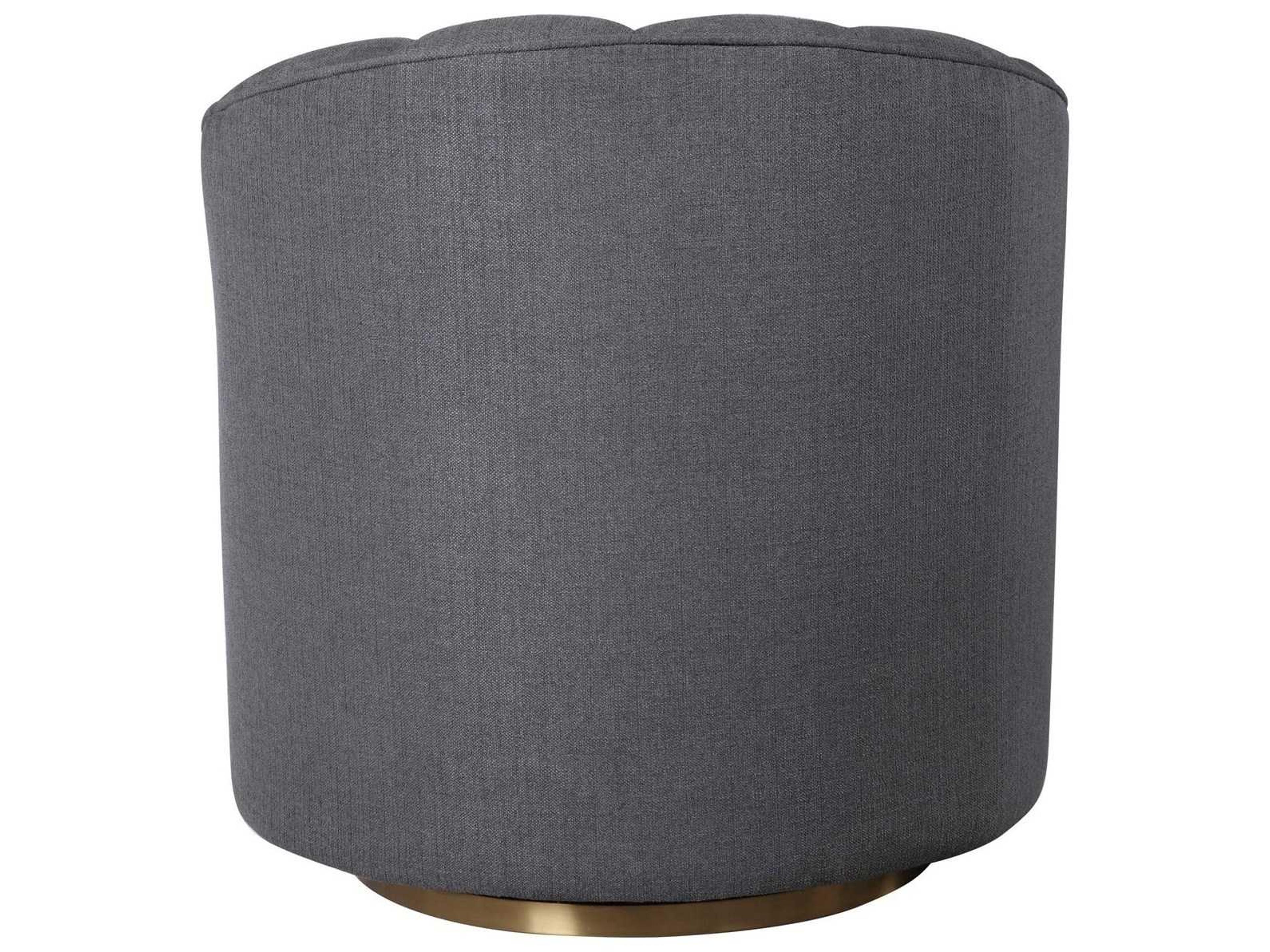 Uttermost Cuthbert Swivel Gray Fabric Tufted Accent Chair