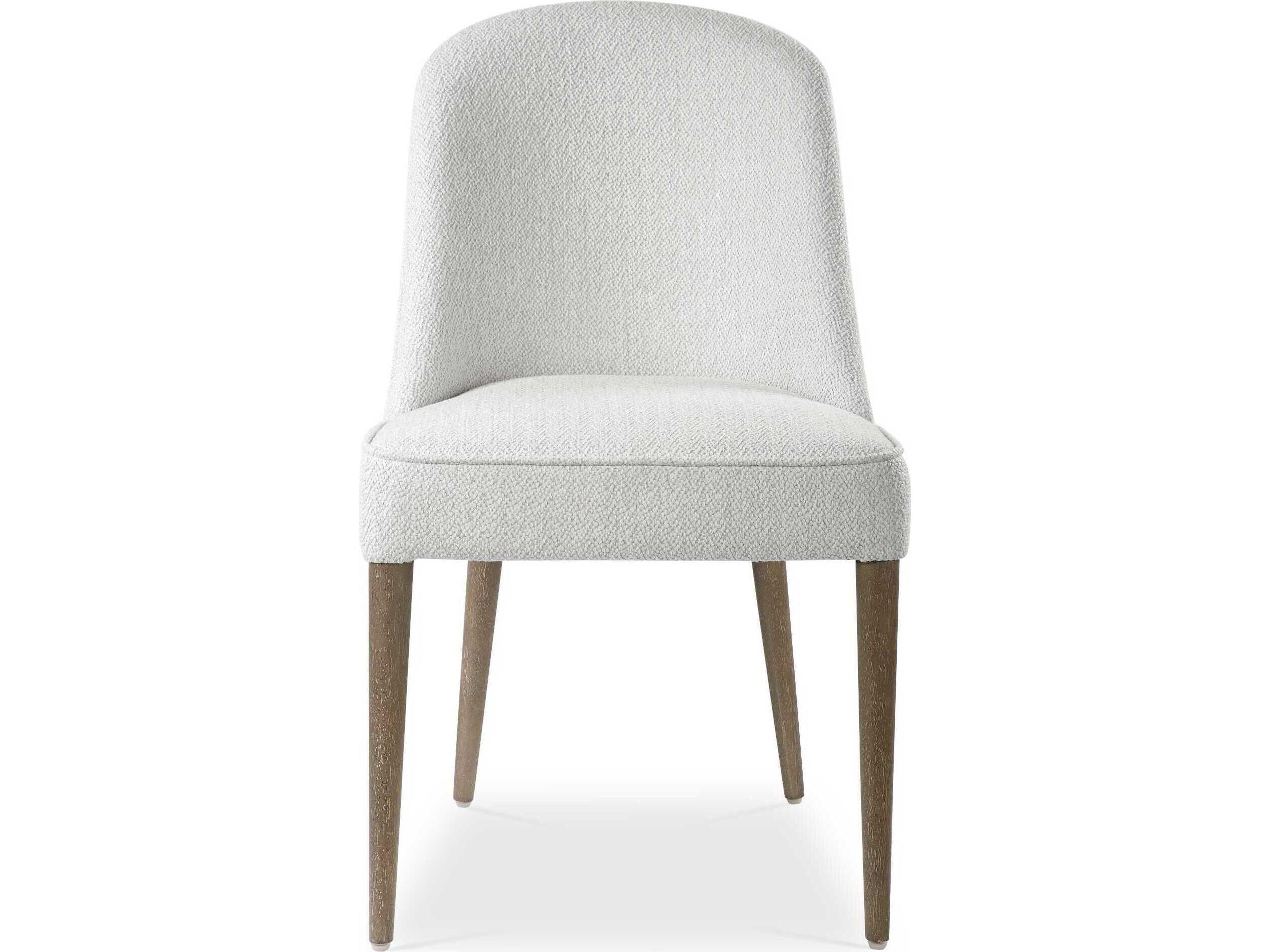 Brie Rubberwood White Upholstered Side Dining Chair Set of 2
