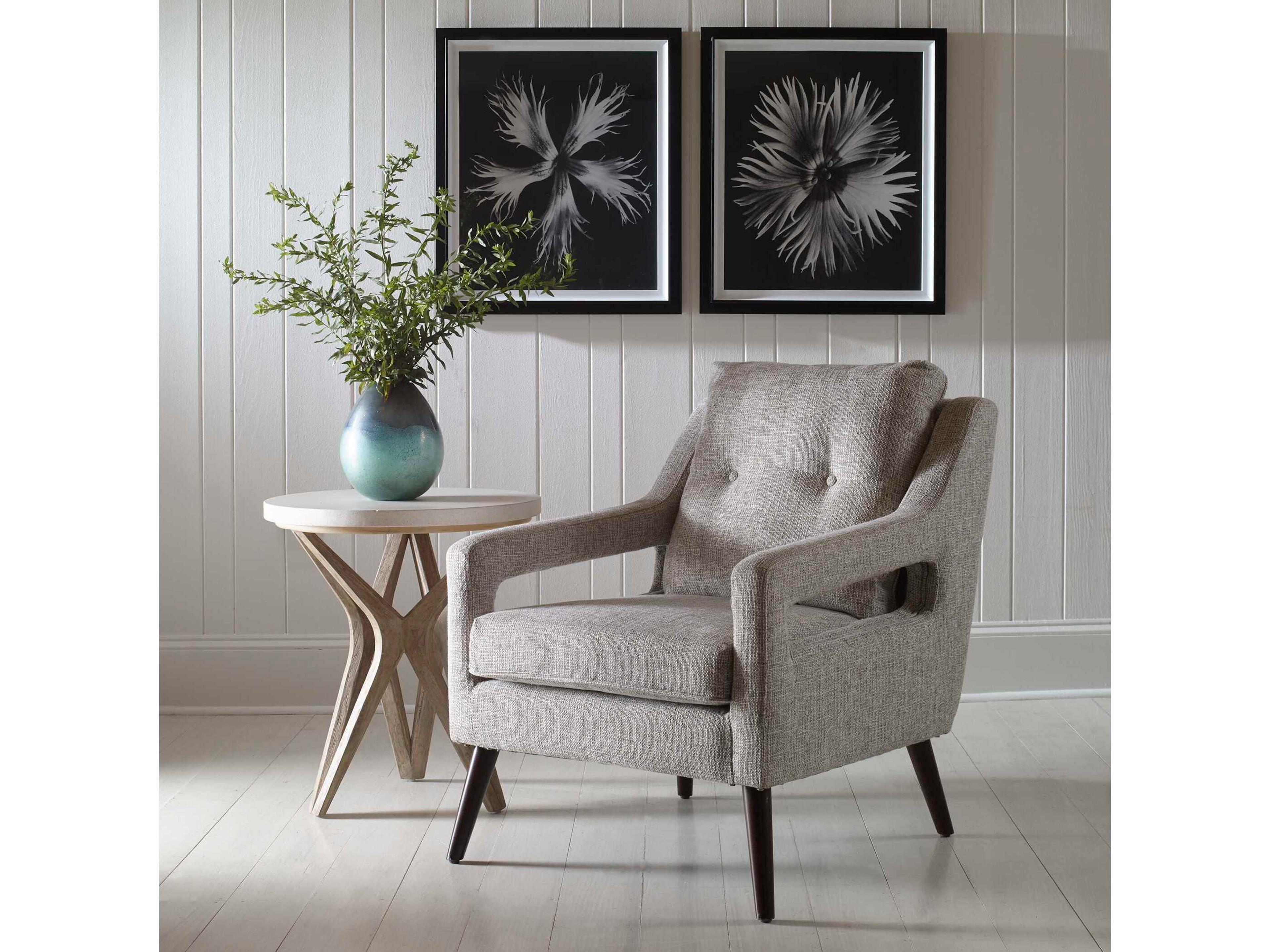 Uttermost Obrien Gray Fabric Tufted Accent Chair