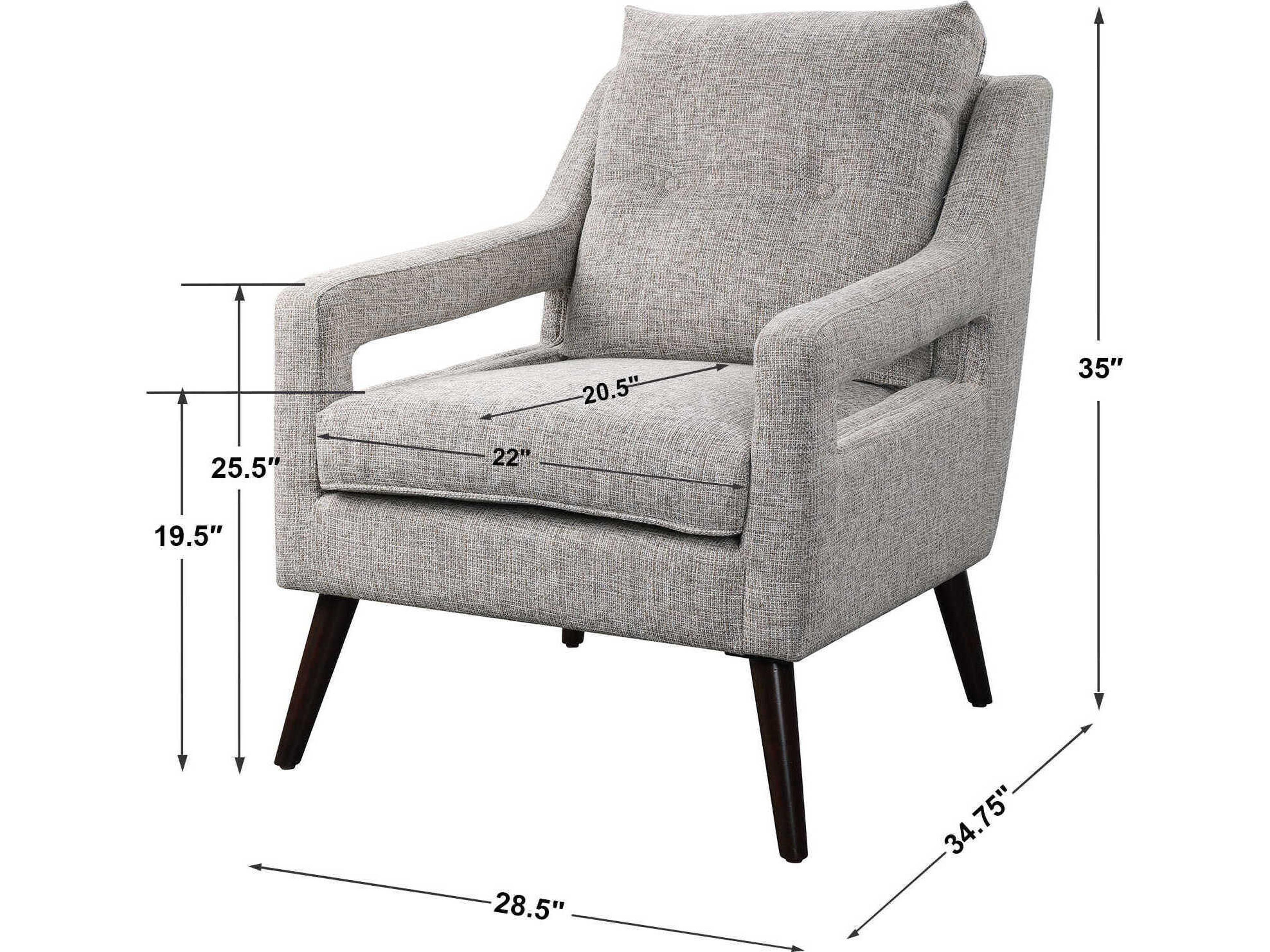 Uttermost Obrien Gray Fabric Tufted Accent Chair