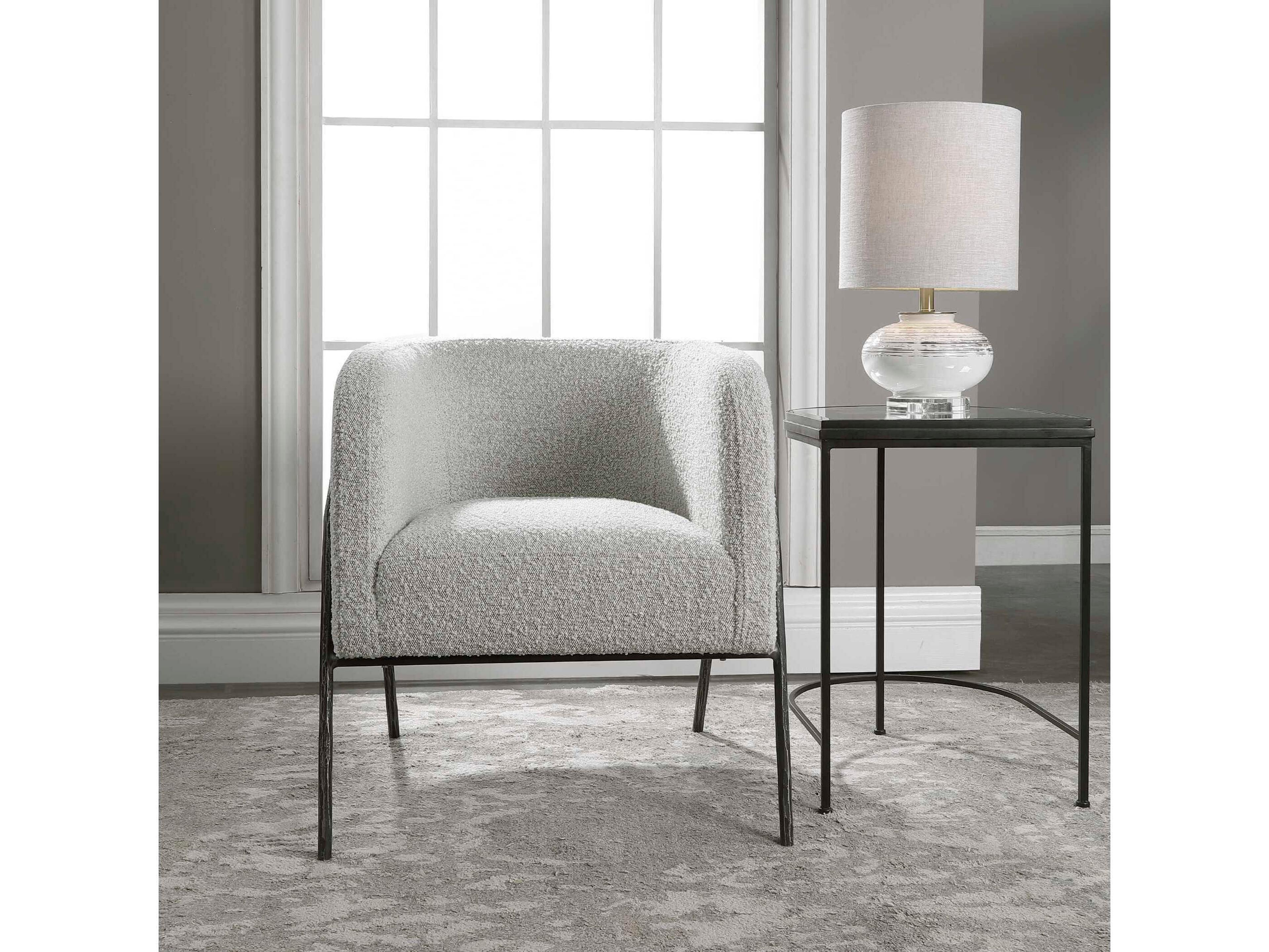 Uttermost Jacobsen Gray Fabric Accent Chair