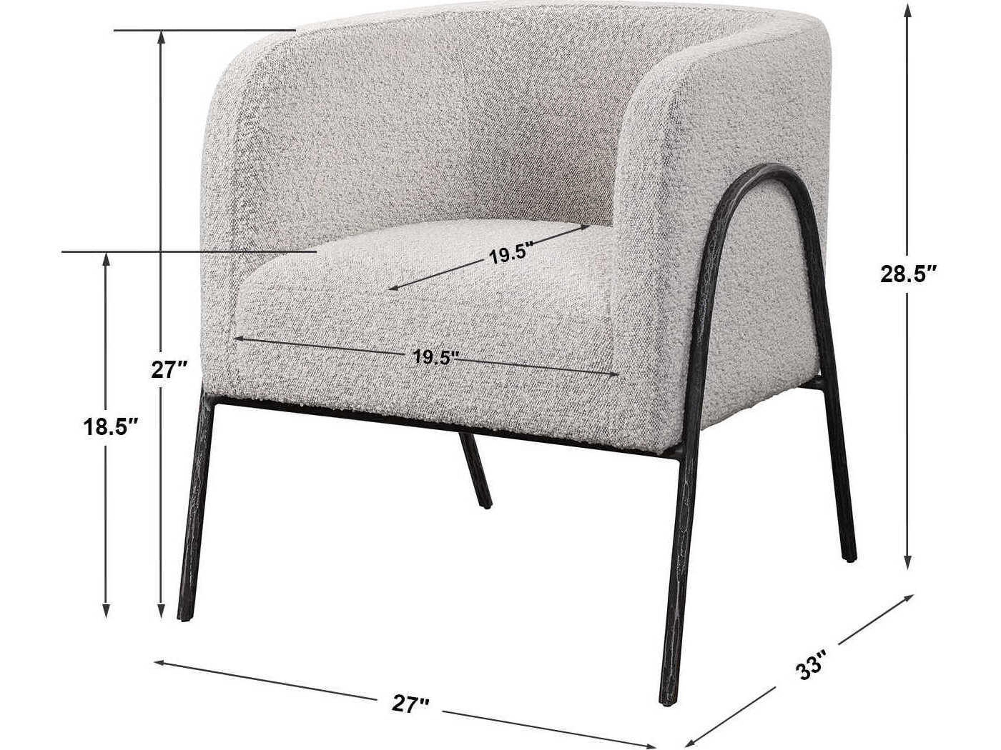 Uttermost Jacobsen Gray Fabric Accent Chair