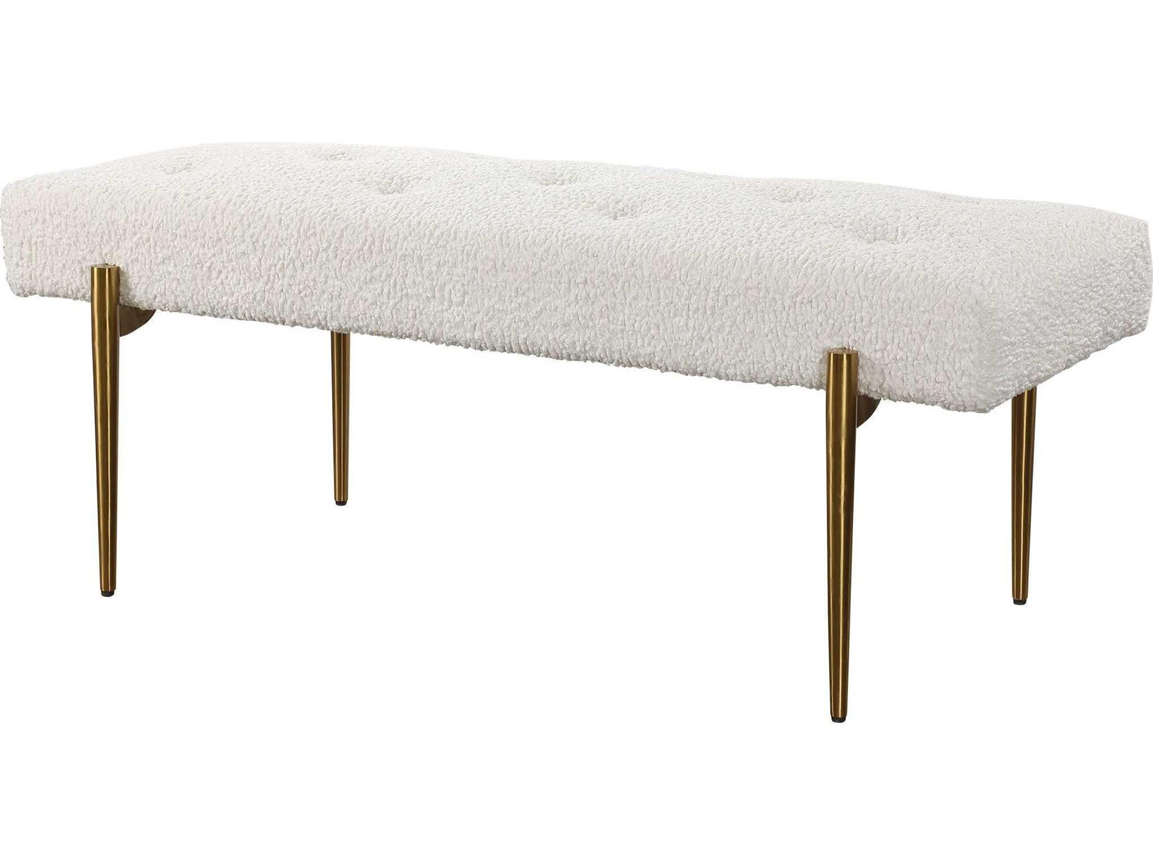 Uttermost Olivier White Upholstered Accent Bench