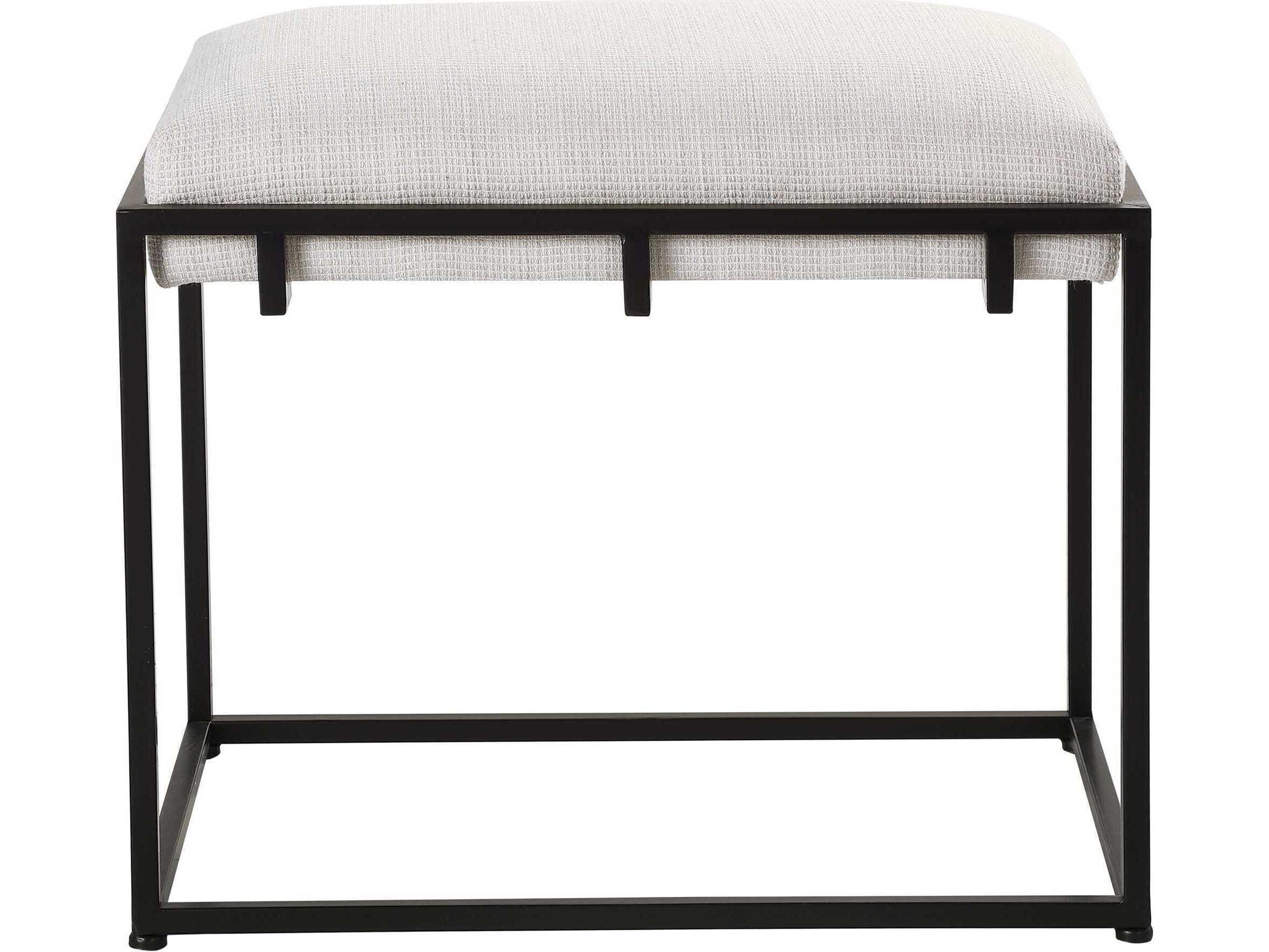 Paradox Crisp White Upholstered Accent Bench