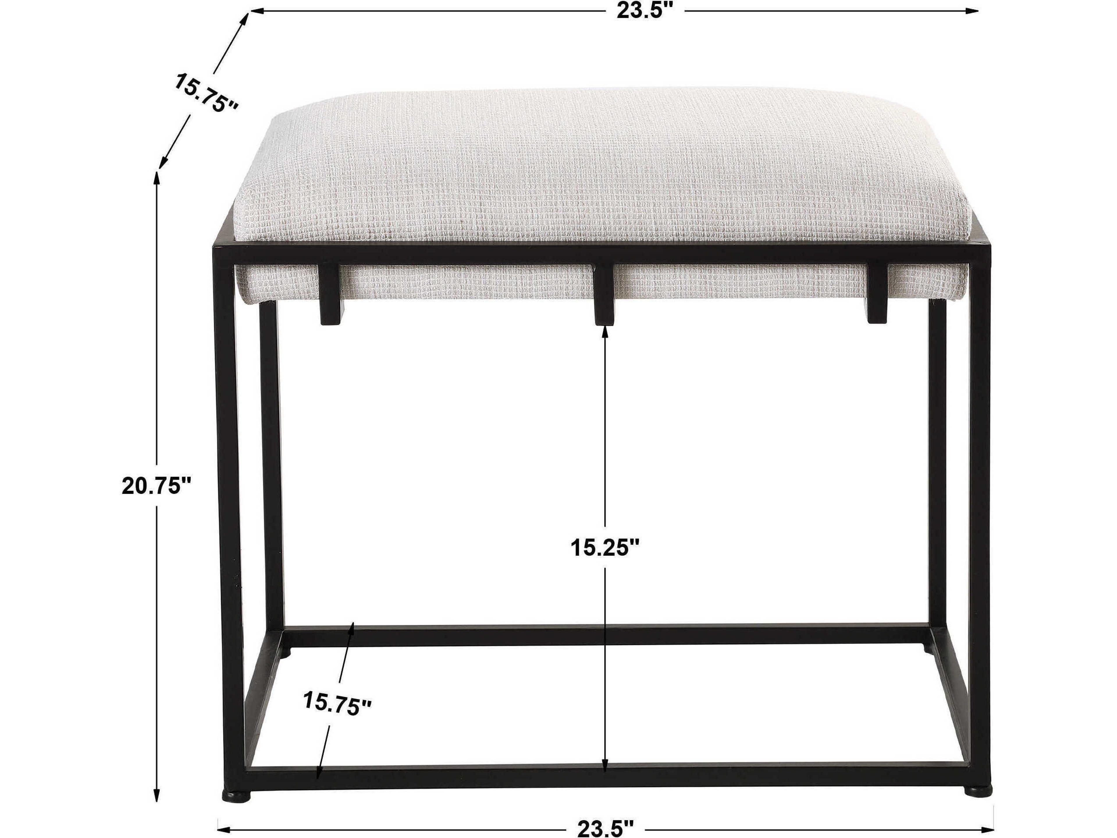 Uttermost Paradox Crisp White Upholstered Accent Bench