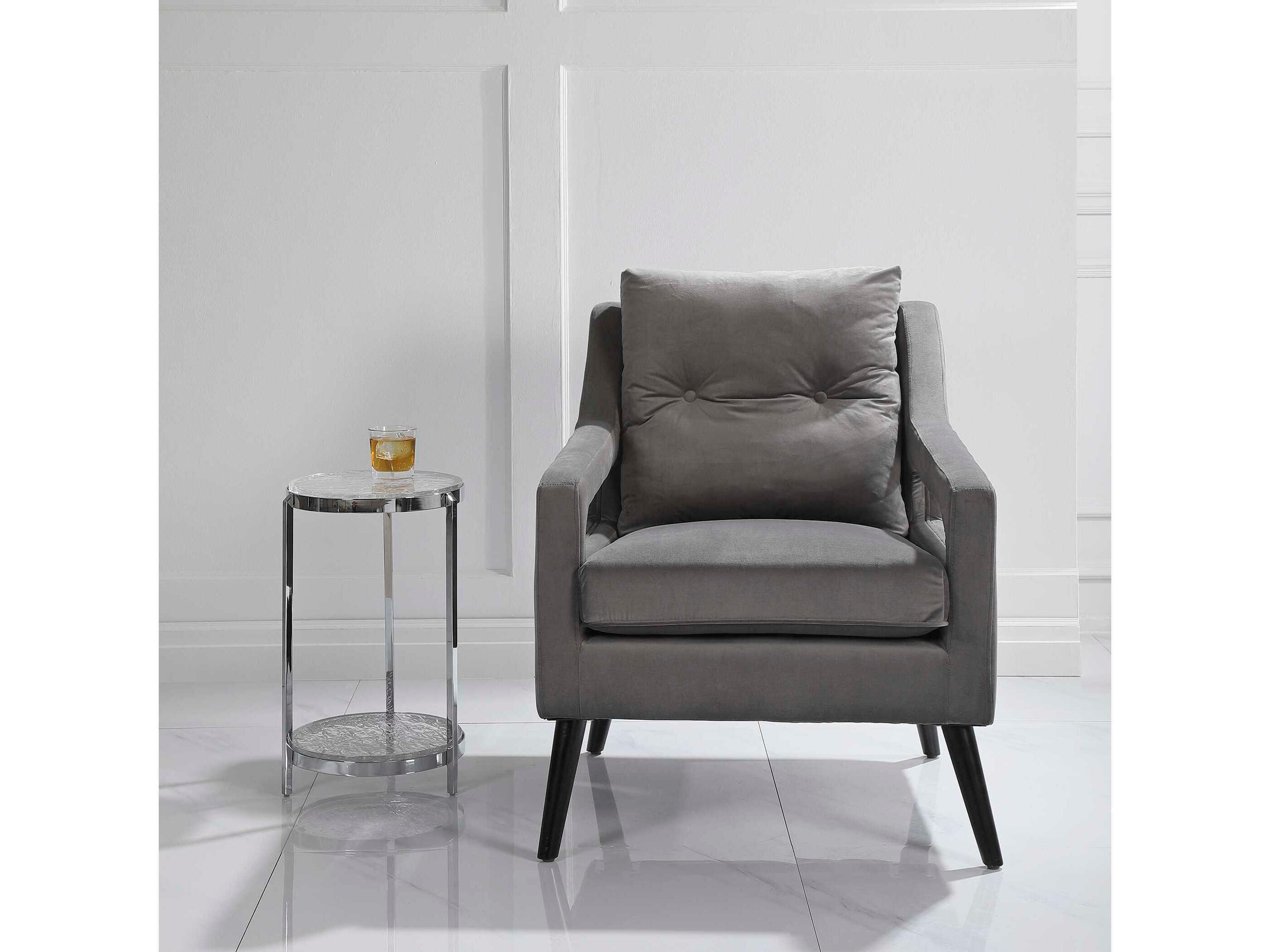 O'Brien Gray Fabric Tufted Accent Chair