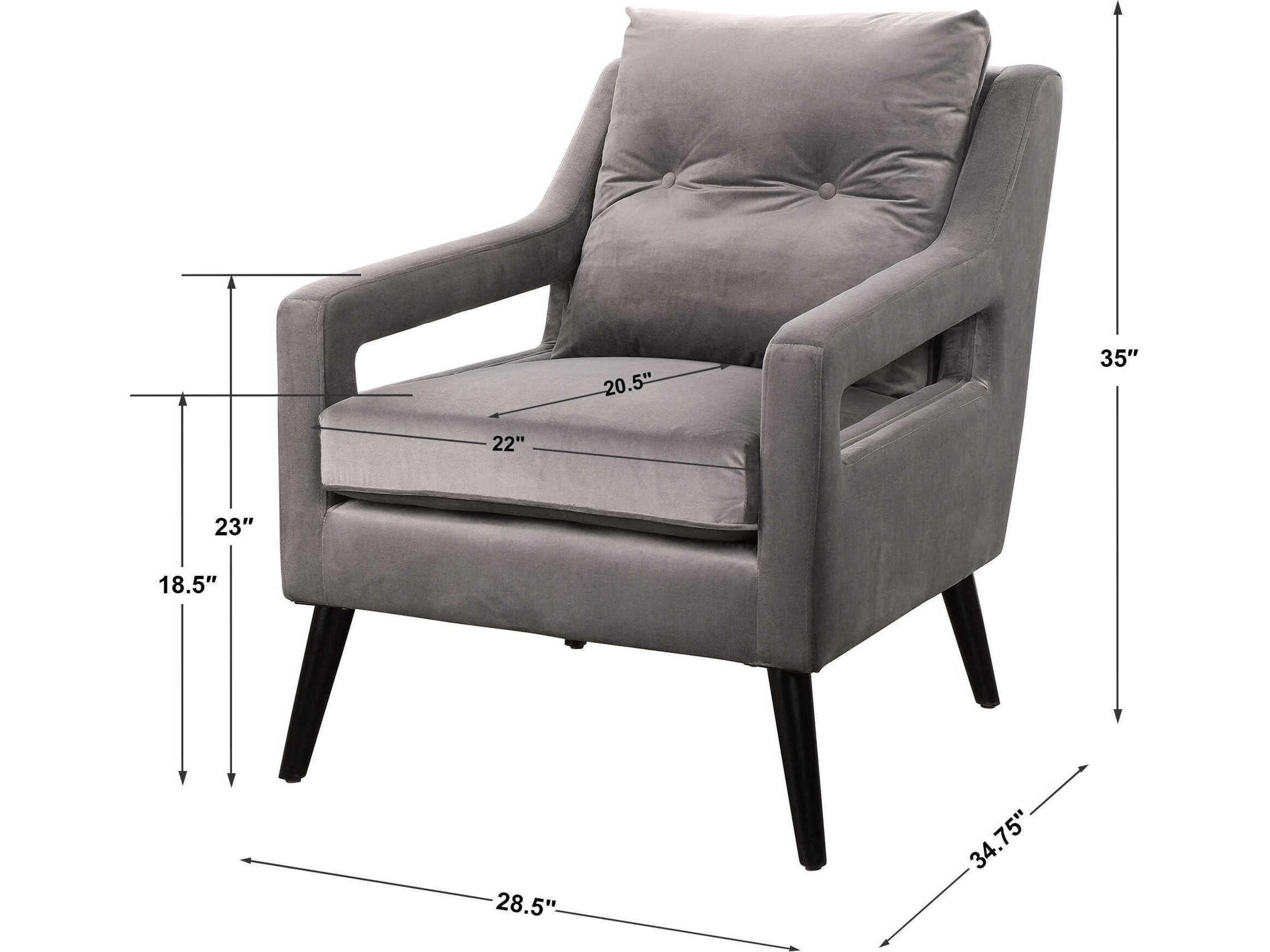 Uttermost O'Brien Gray Fabric Tufted Accent Chair