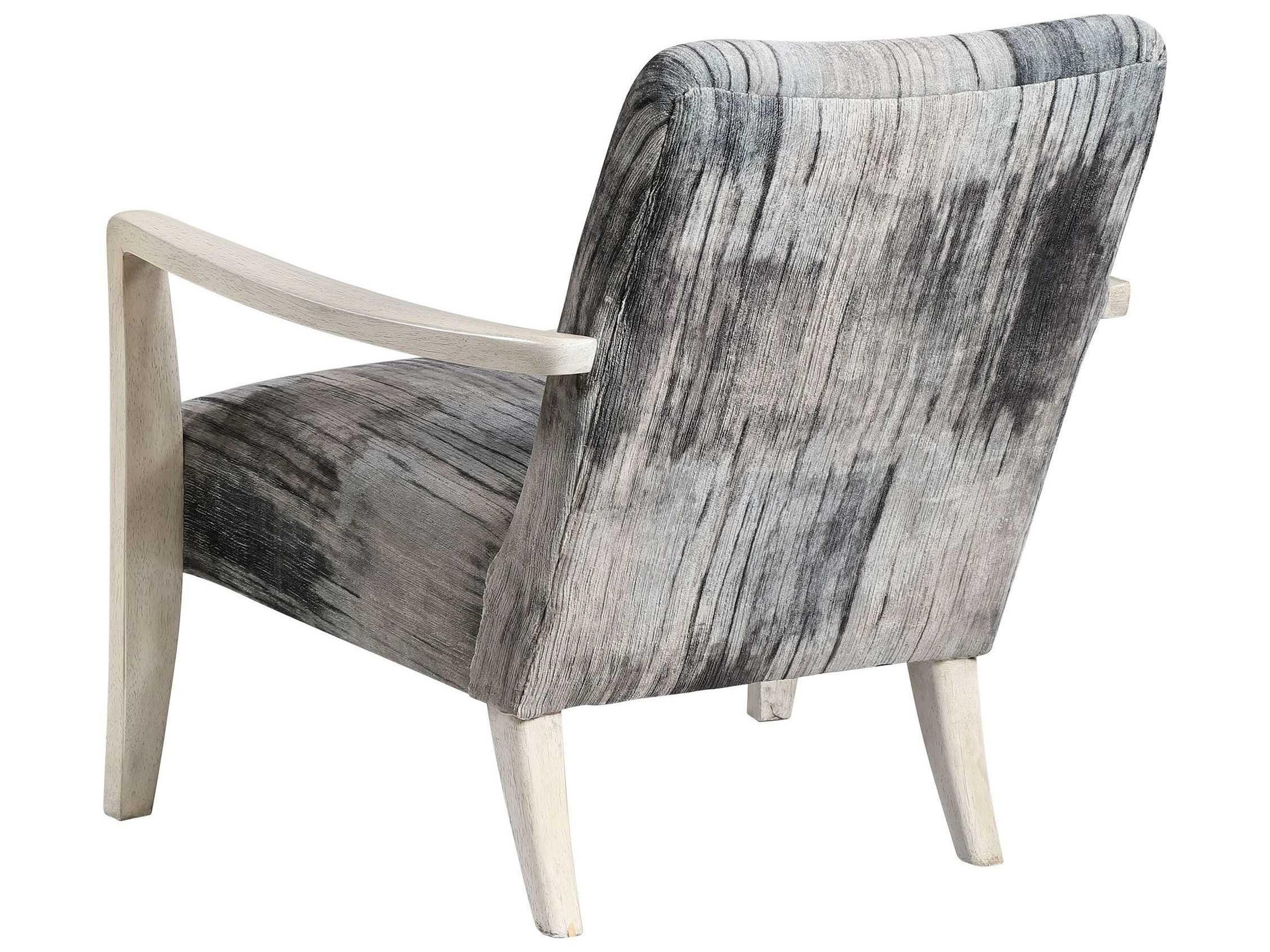 Uttermost Watercolor Gray Fabric Accent Chair