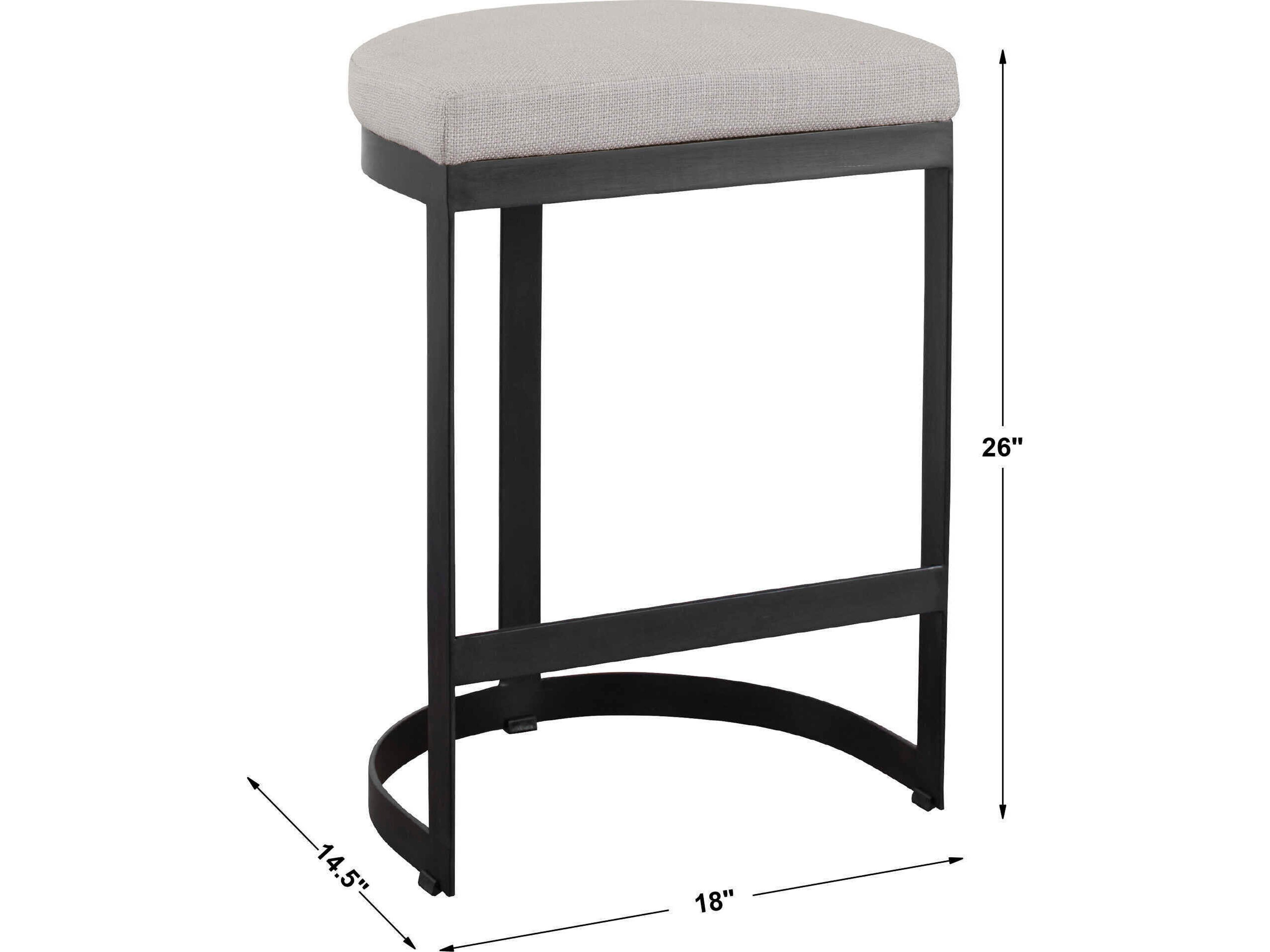 Ivanna Upholstered Matte Black Counter Stool