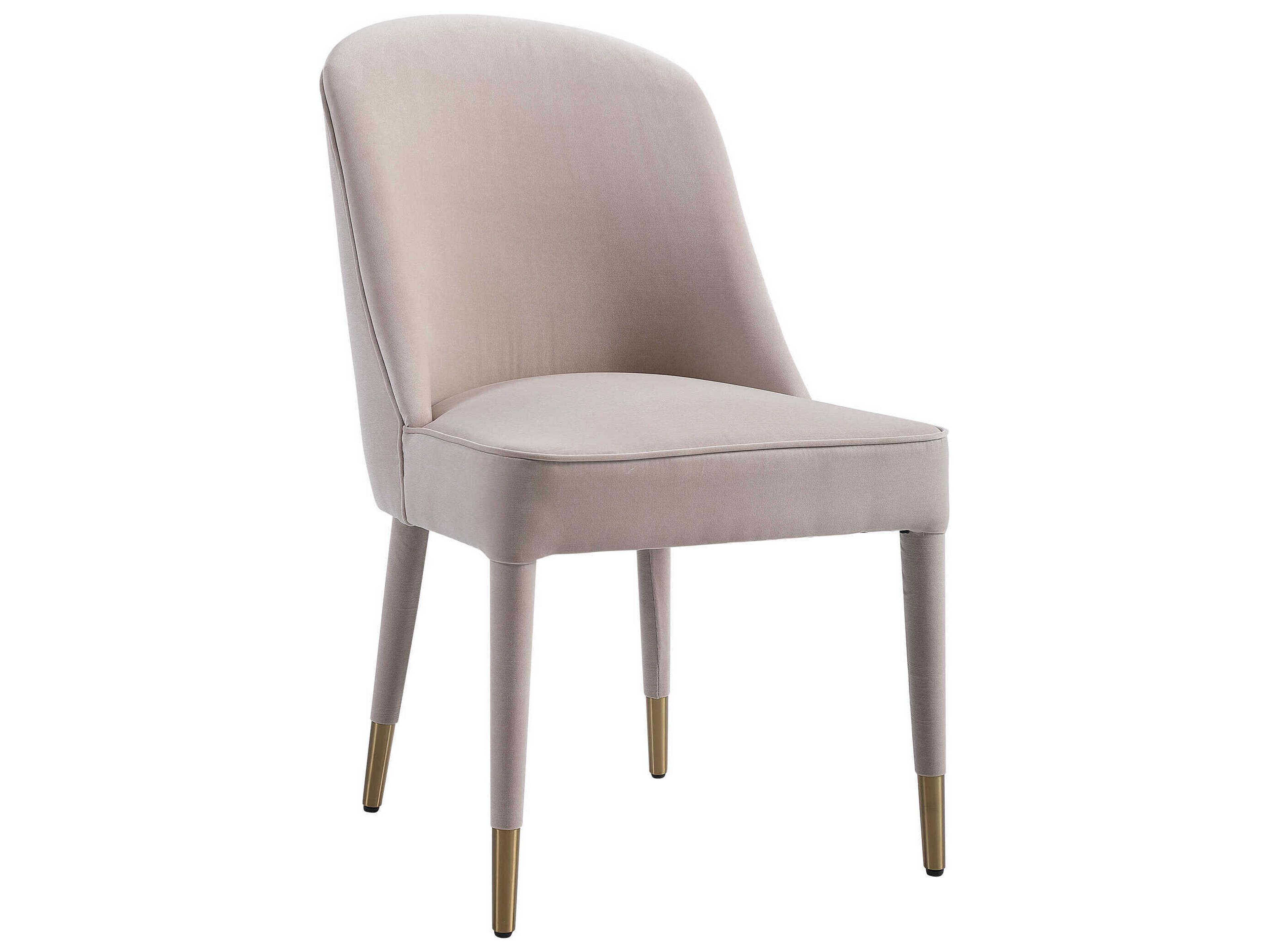 Brie Fabric Champagne Upholstered Side Dining Chair Set of 2