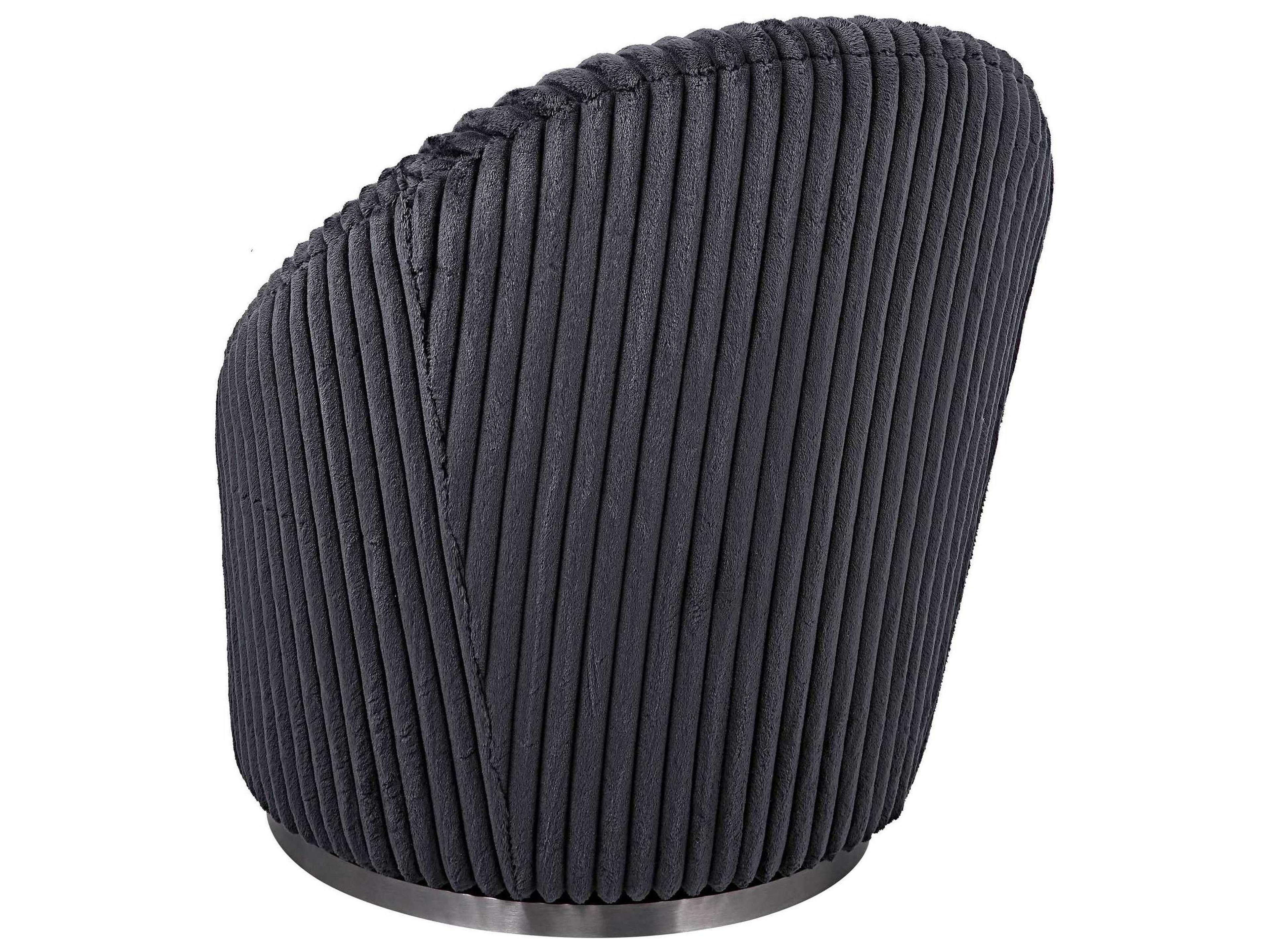 Uttermost Crue Swivel Gray Fabric Accent Chair