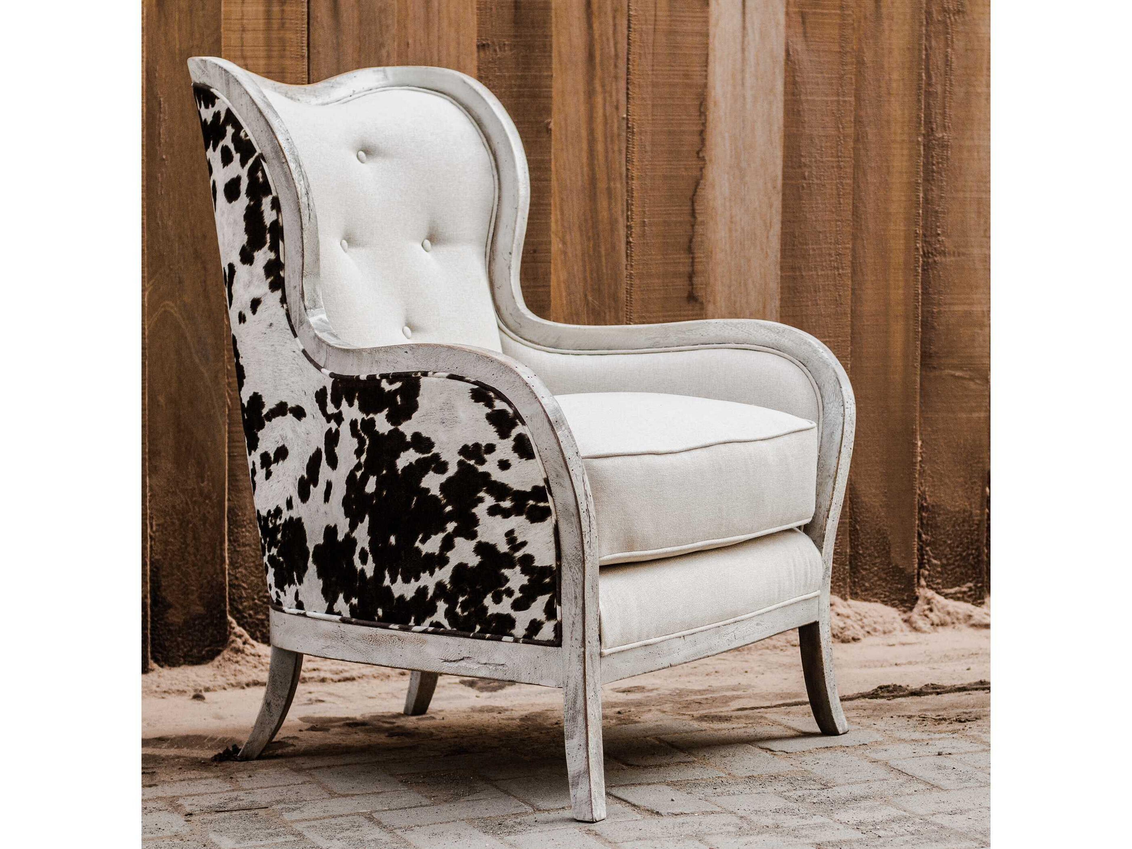 Uttermost Chalina White Fabric Tufted Accent Chair