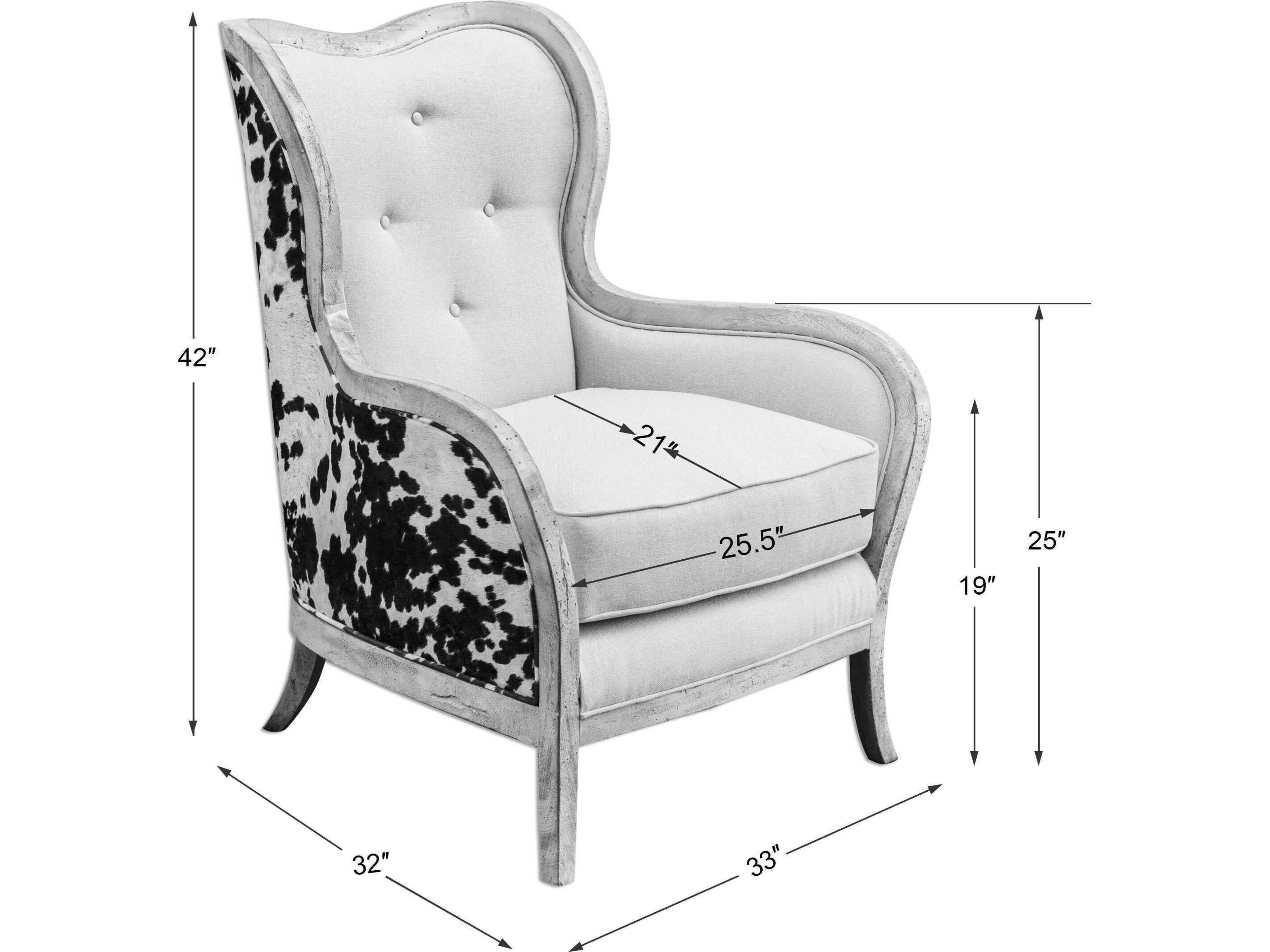 Uttermost Chalina White Fabric Tufted Accent Chair
