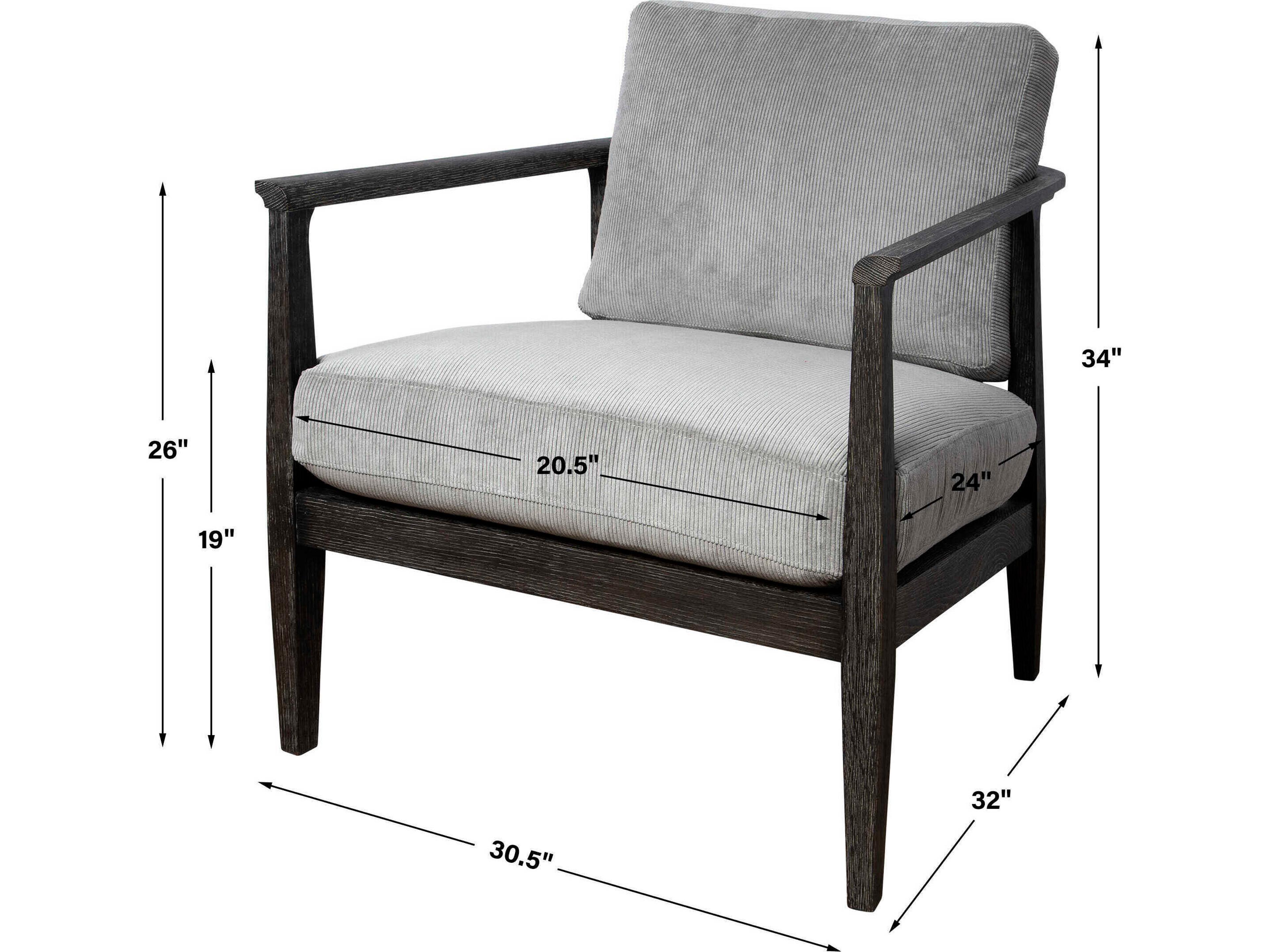 Uttermost Brunei Gray Fabric Accent Chair