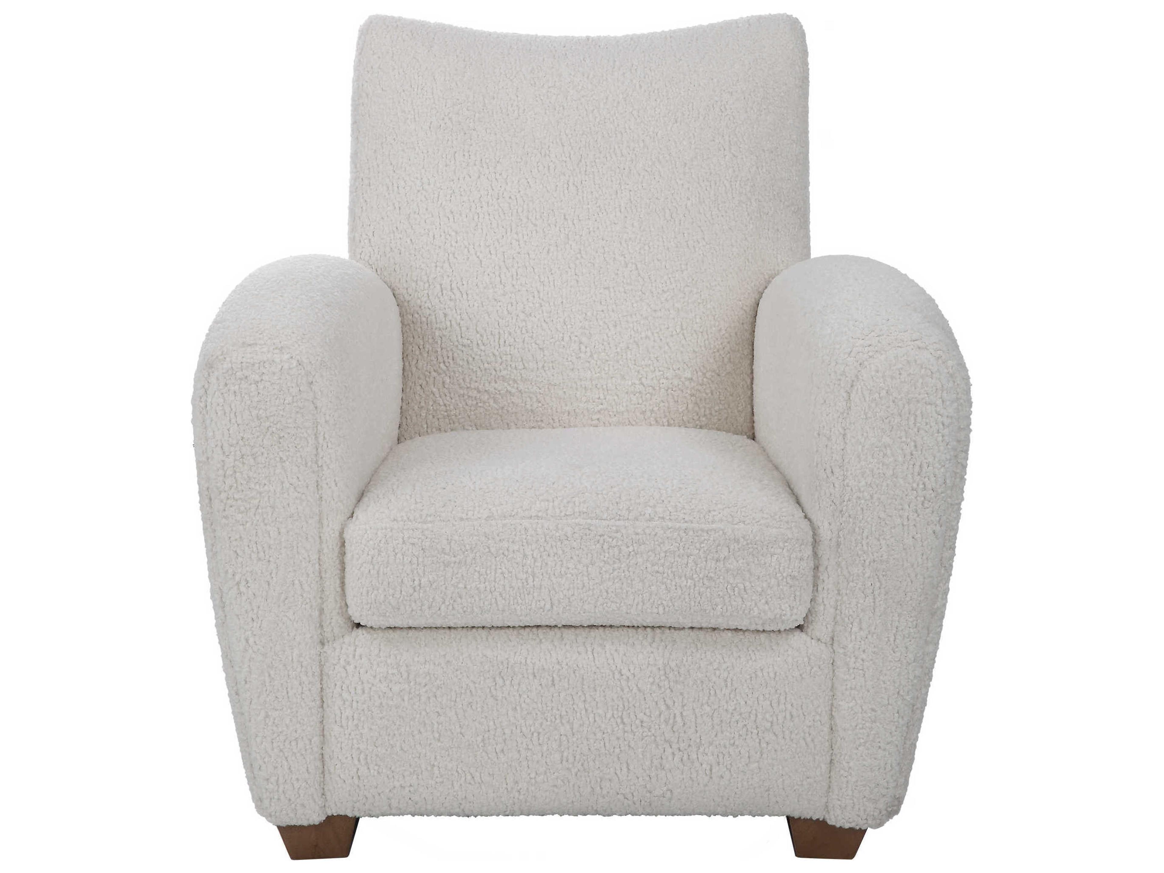 Uttermost Teddy White Fabric Accent Chair
