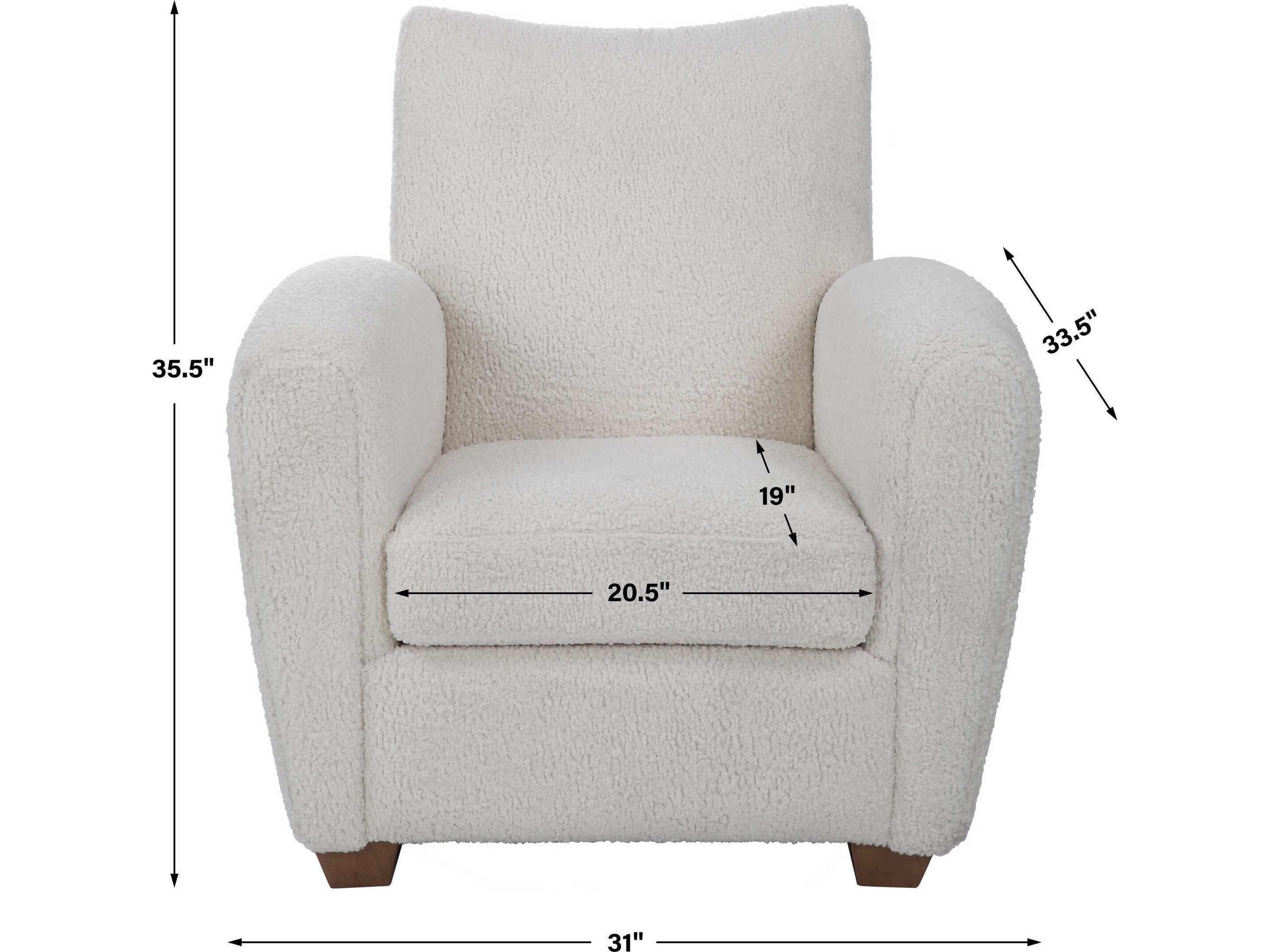 Uttermost Teddy White Fabric Accent Chair