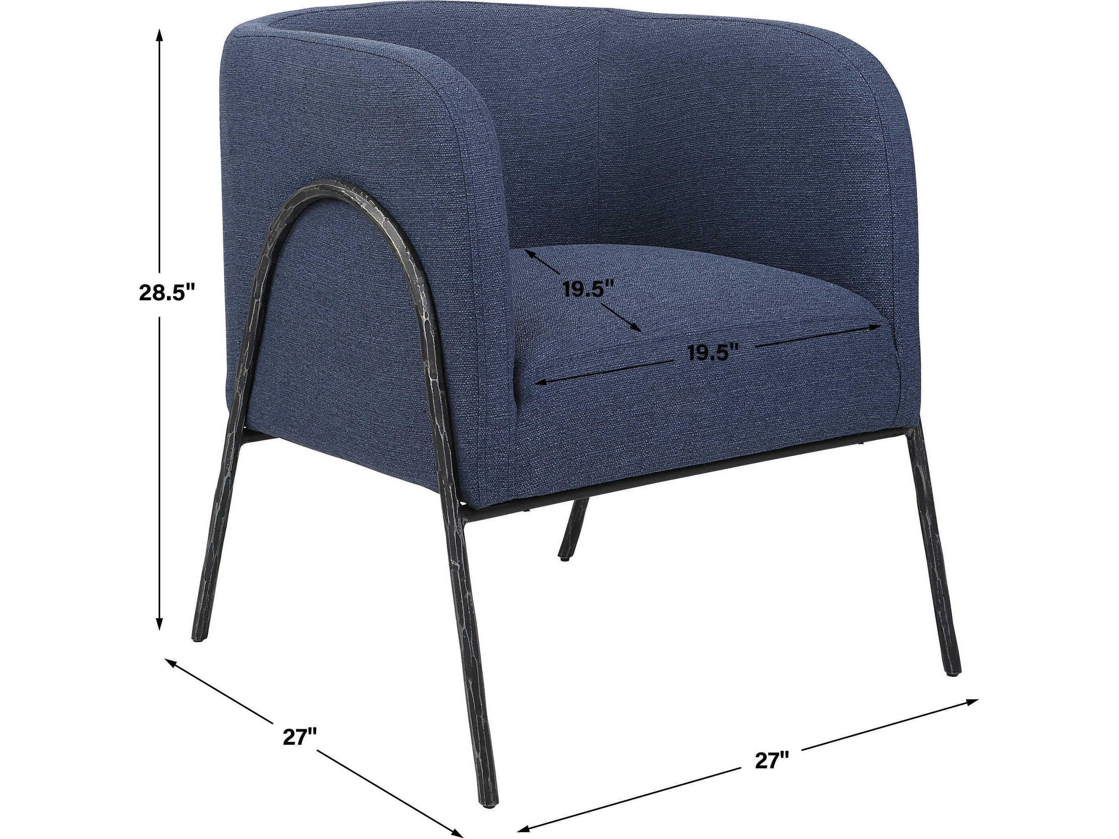 Uttermost Jacobsen Blue Fabric Accent Chair