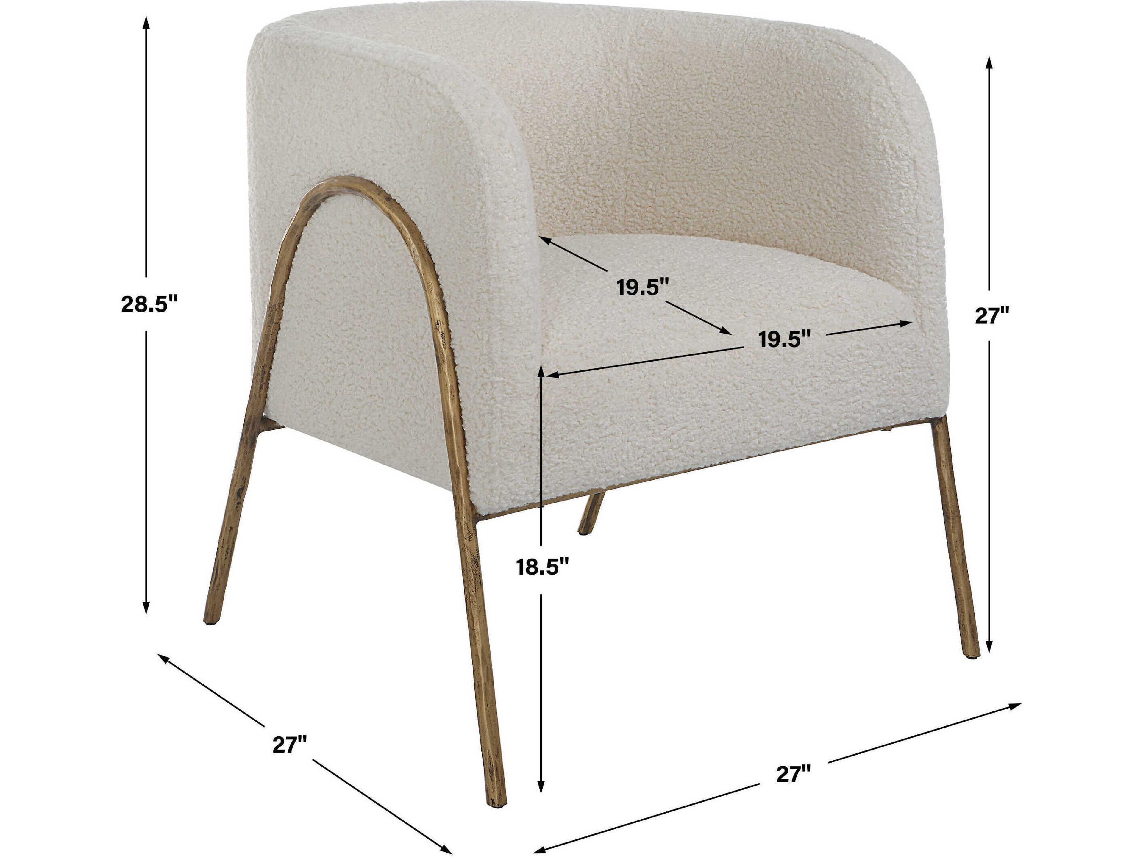 Uttermost Jacobsen White Fabric Accent Chair