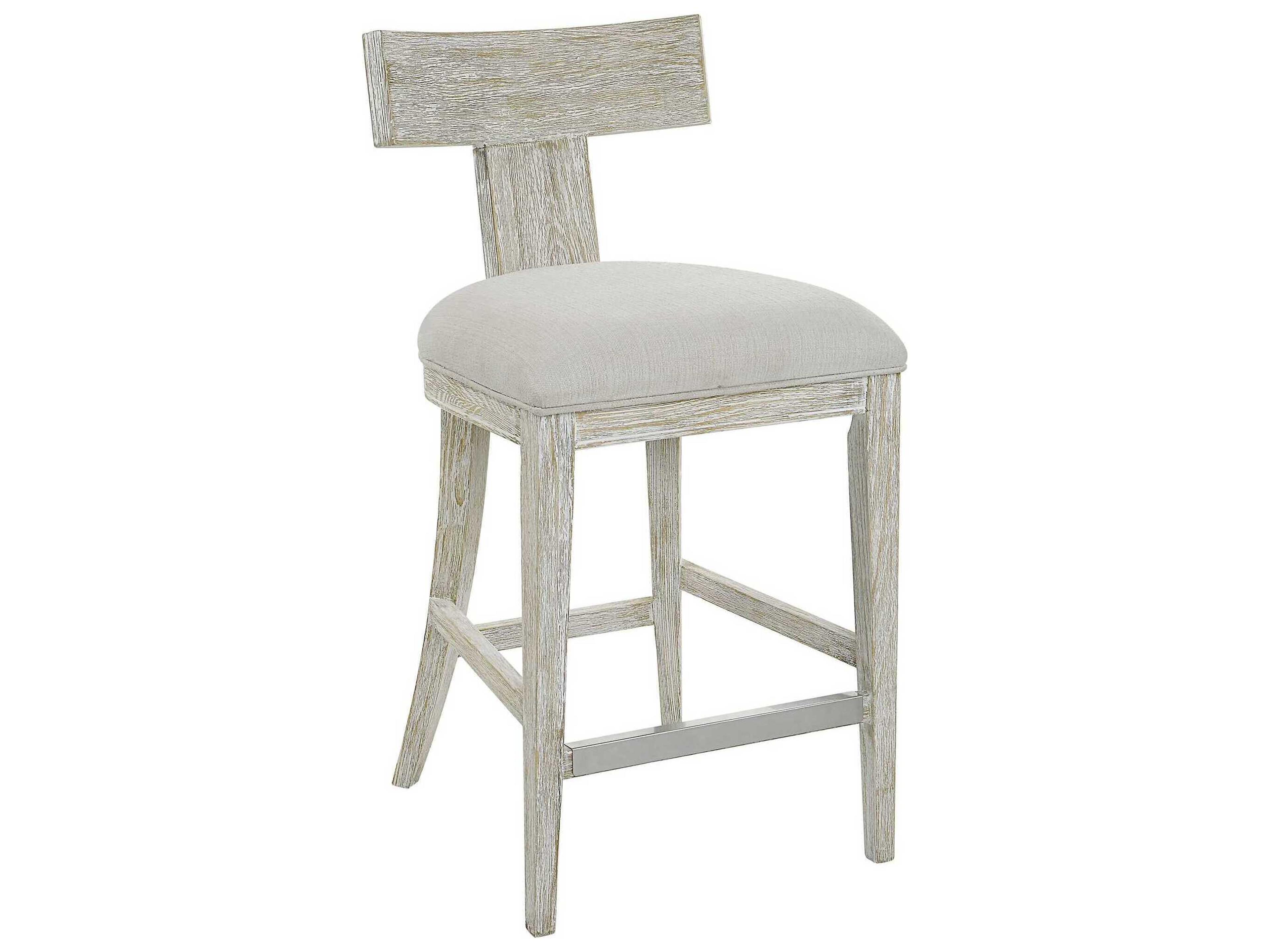 Idris Upholstered Pine Wood White Counter Stool