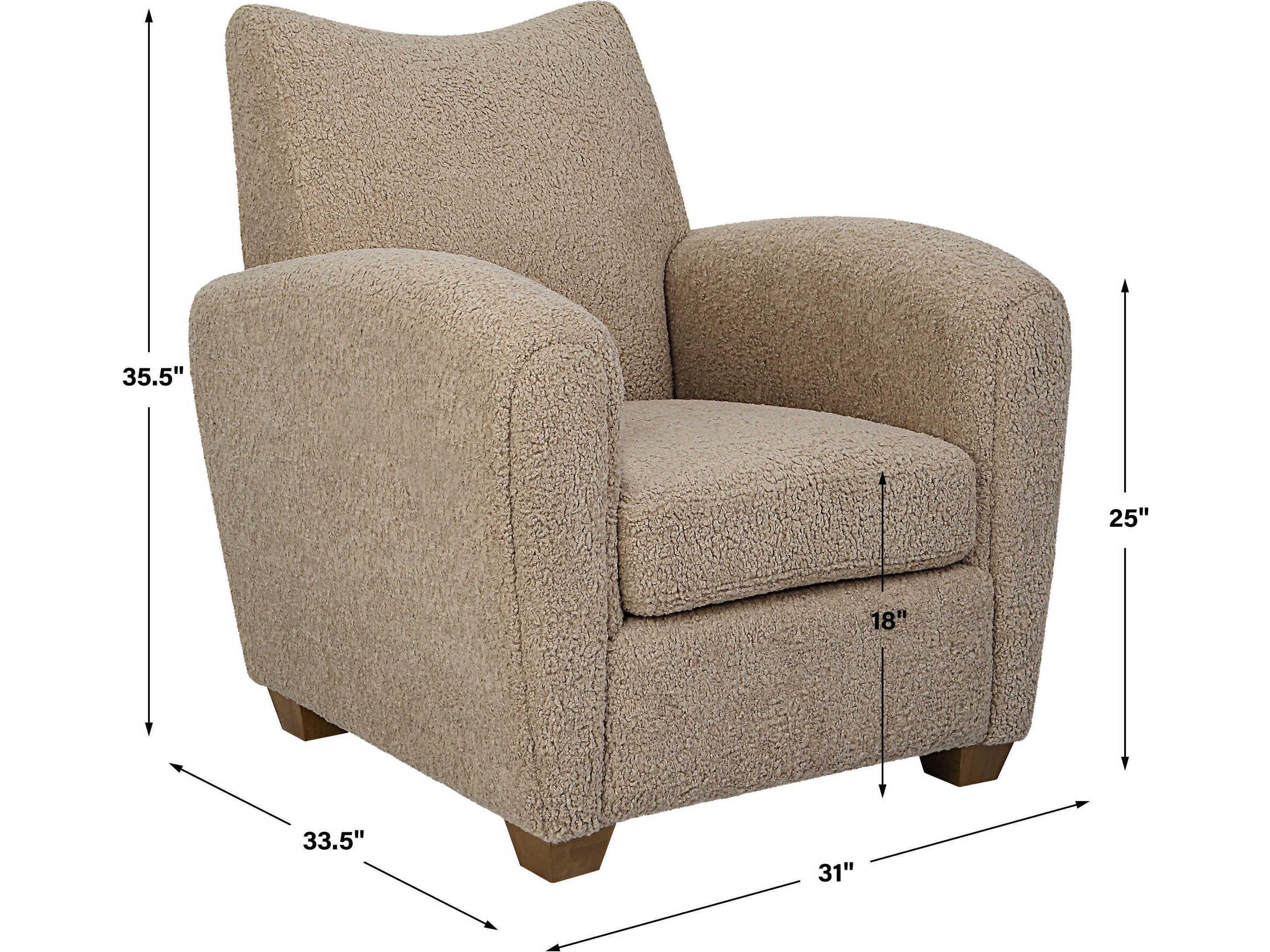 Uttermost Teddy Tan Fabric Accent Chair