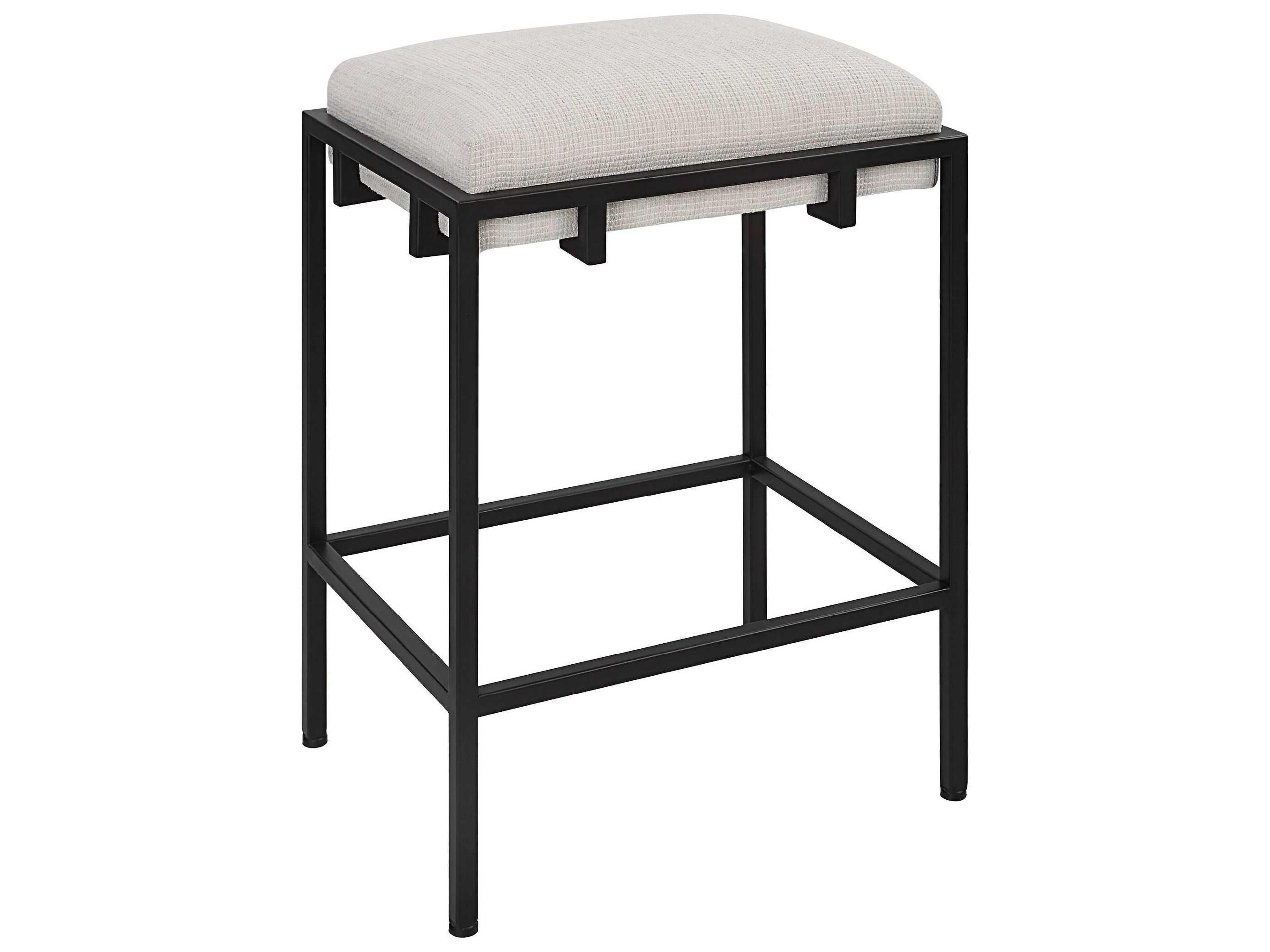 Uttermost Paradox Upholstered Matte Black Counter Stool