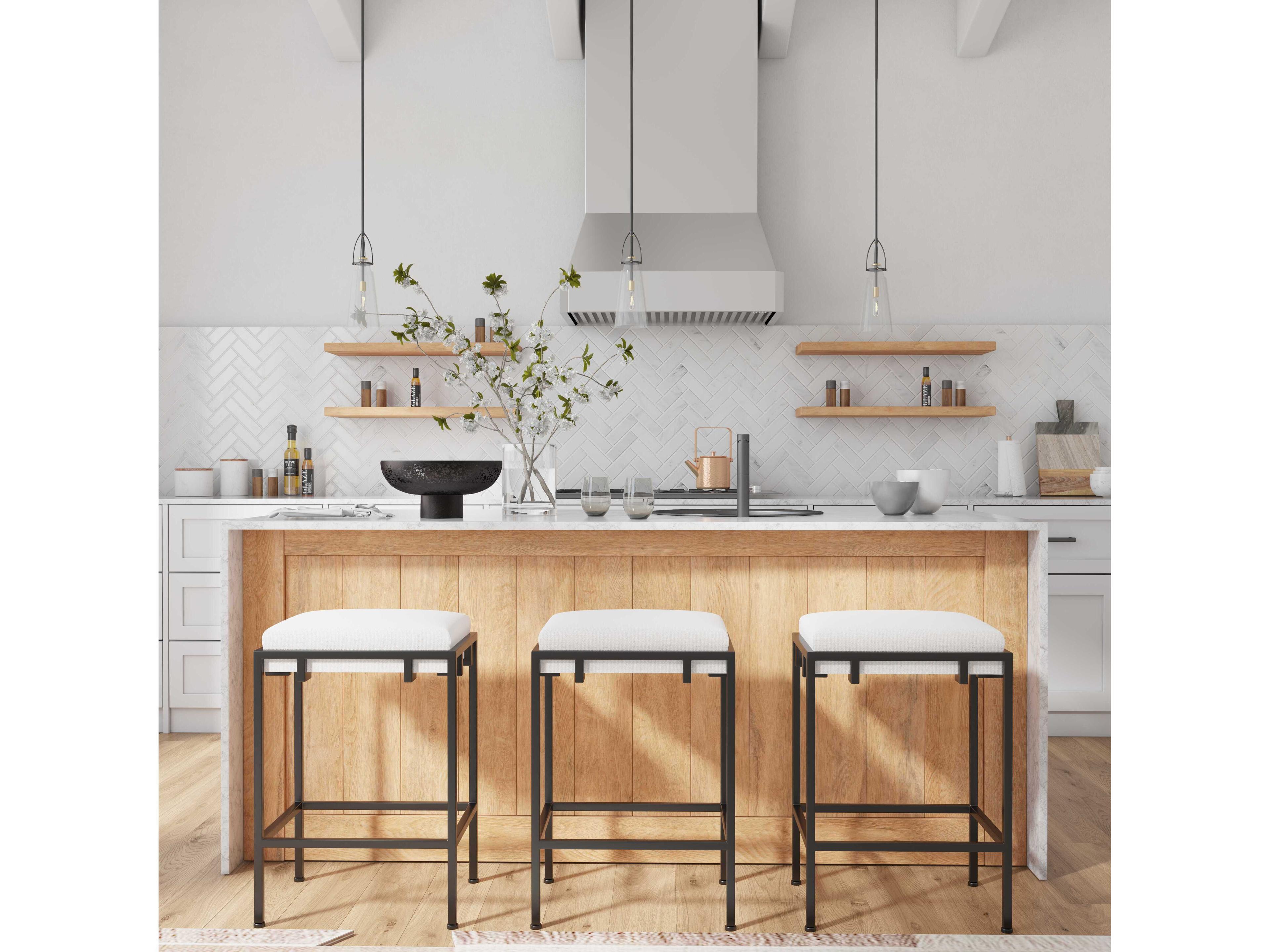 Uttermost Paradox Upholstered Matte Black Counter Stool