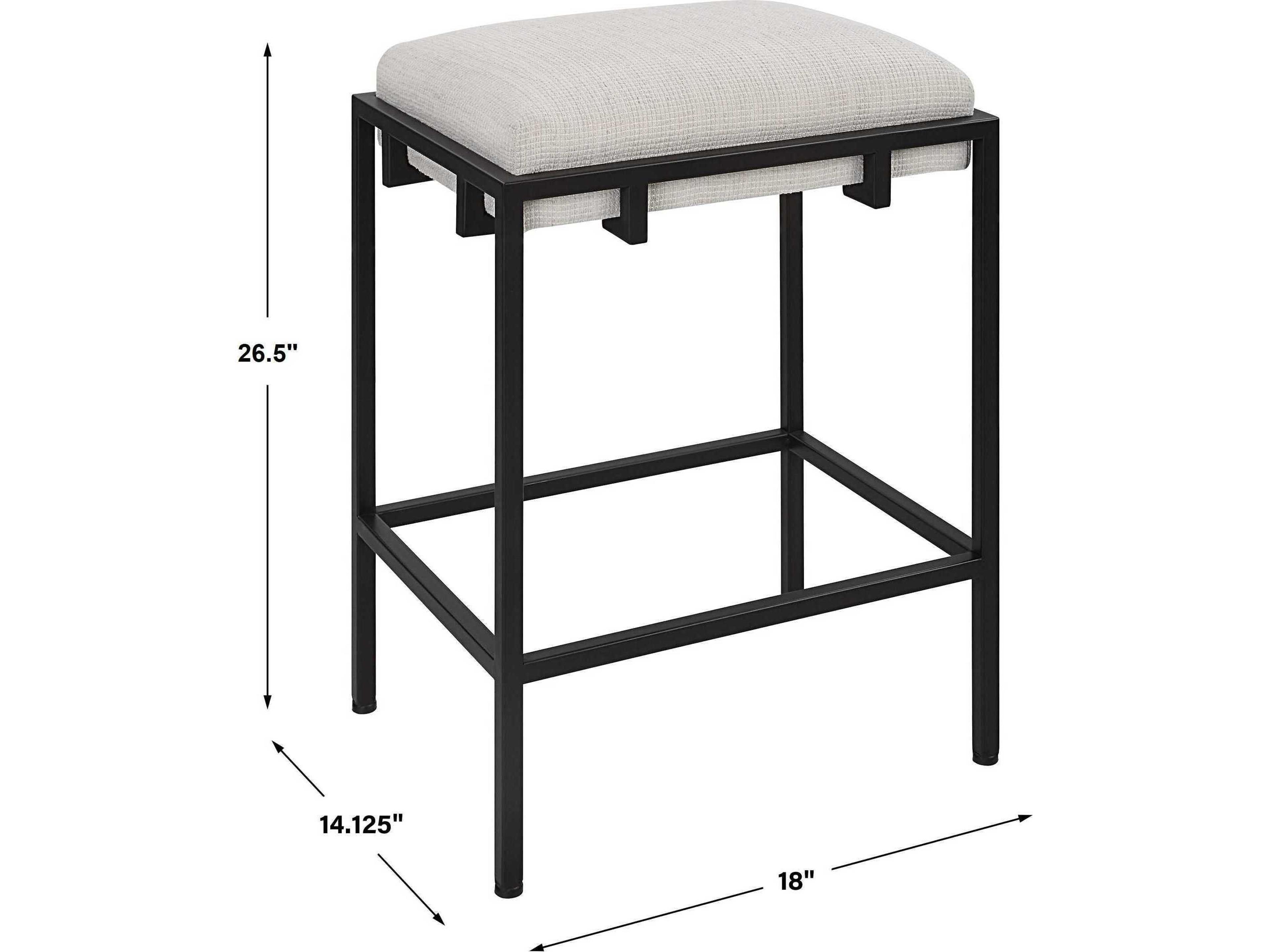 Uttermost Paradox Upholstered Matte Black Counter Stool