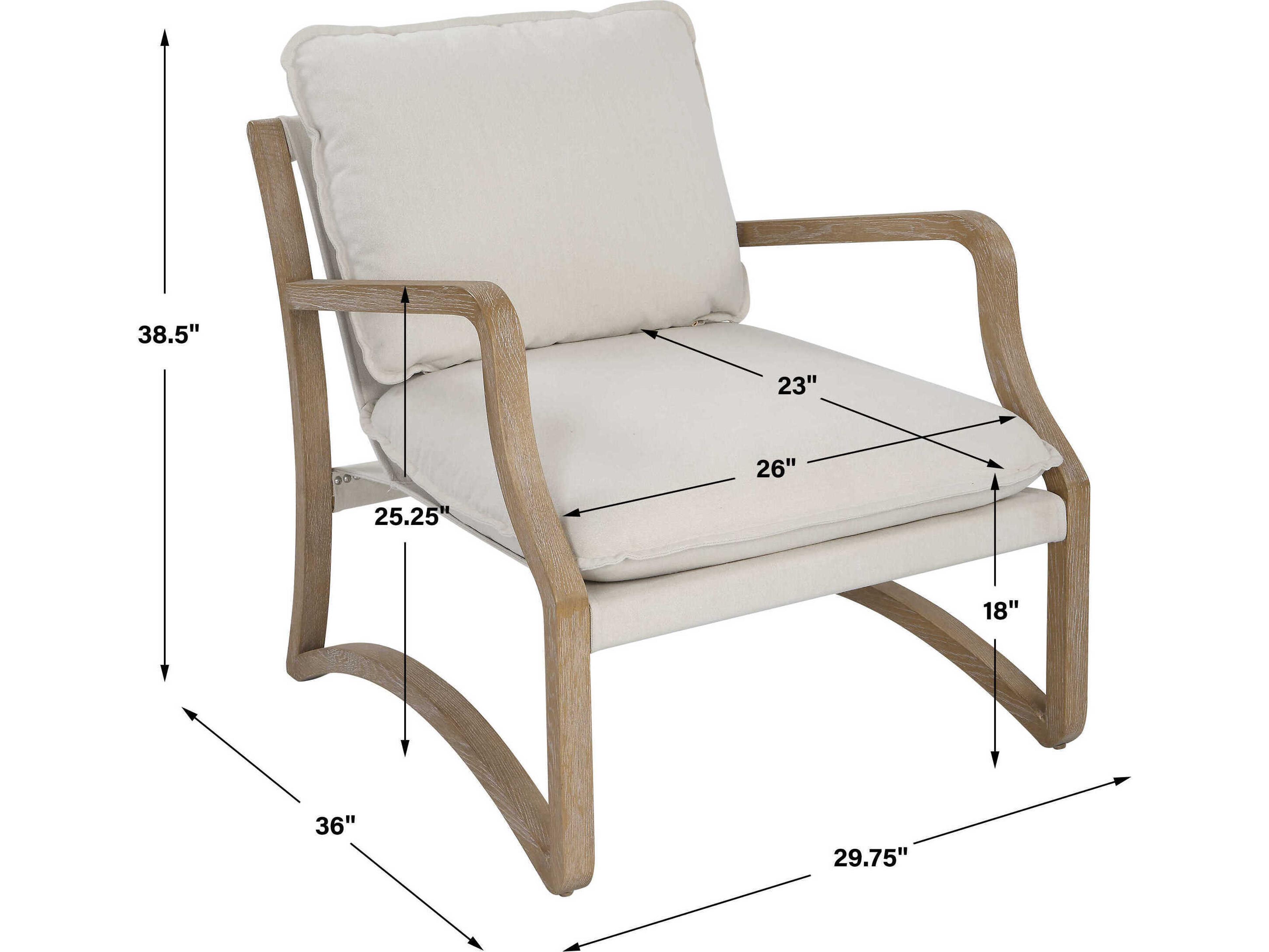 Uttermost Melora Cream Fabric Accent Chair