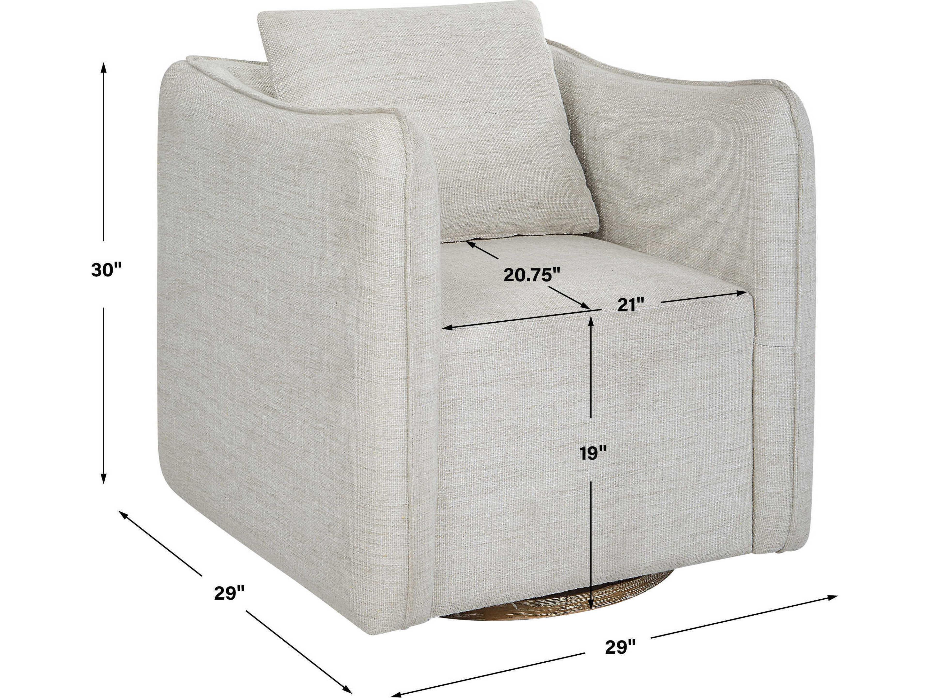Uttermost Corben Swivel White Fabric Accent Chair