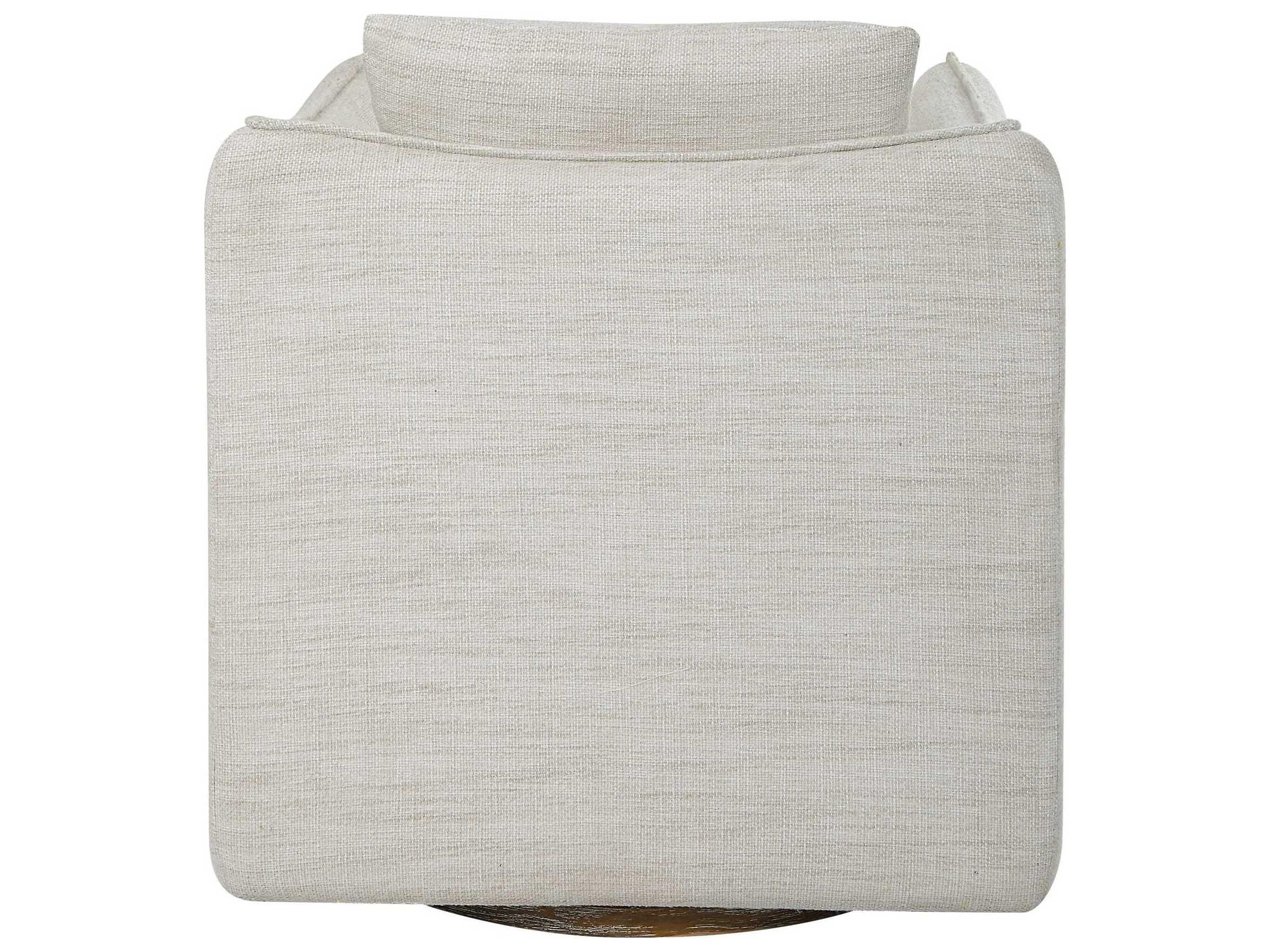 Uttermost Corben Swivel White Fabric Accent Chair